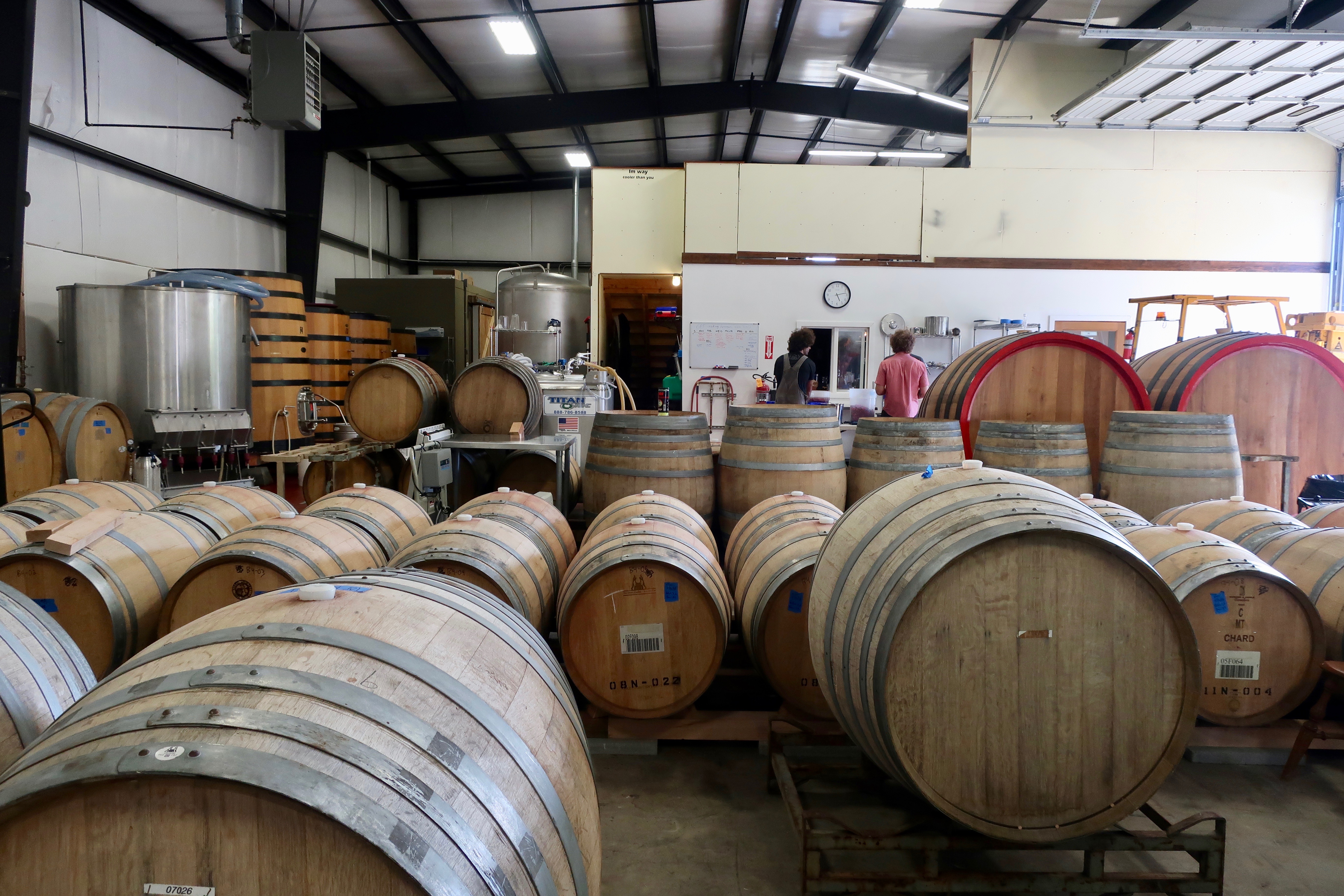 Lots of barrels take up the space at Garden Path Fermentation.