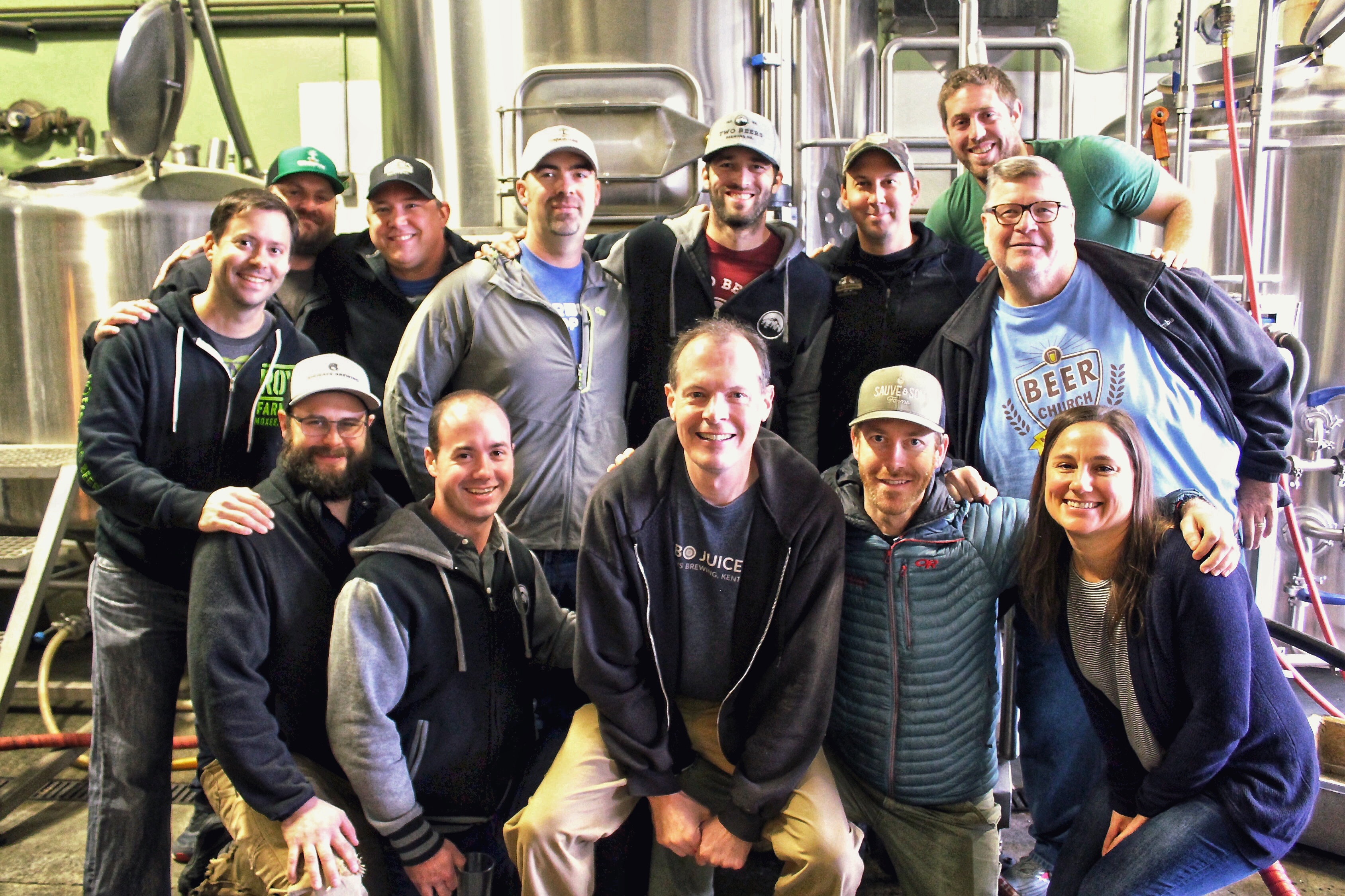 image of the group from Beer Church taht consists of Kendall Jones from the Washington Beer Blog, Two Beers Brewing, Airways Brewing and Georgetown Brewing courtesy of Two Beers Brewing