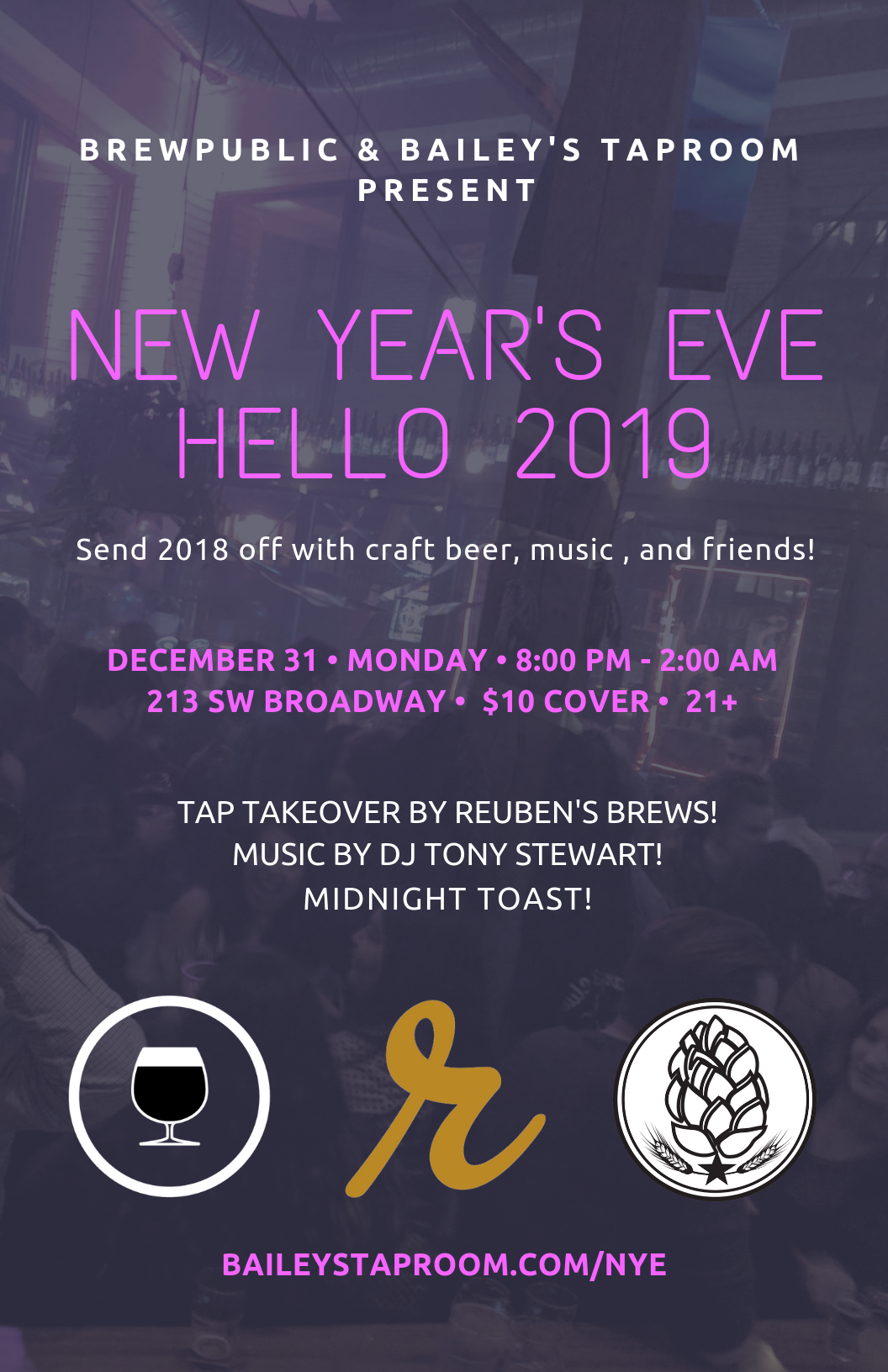 Bailey's Taproom New Years Eve 2018