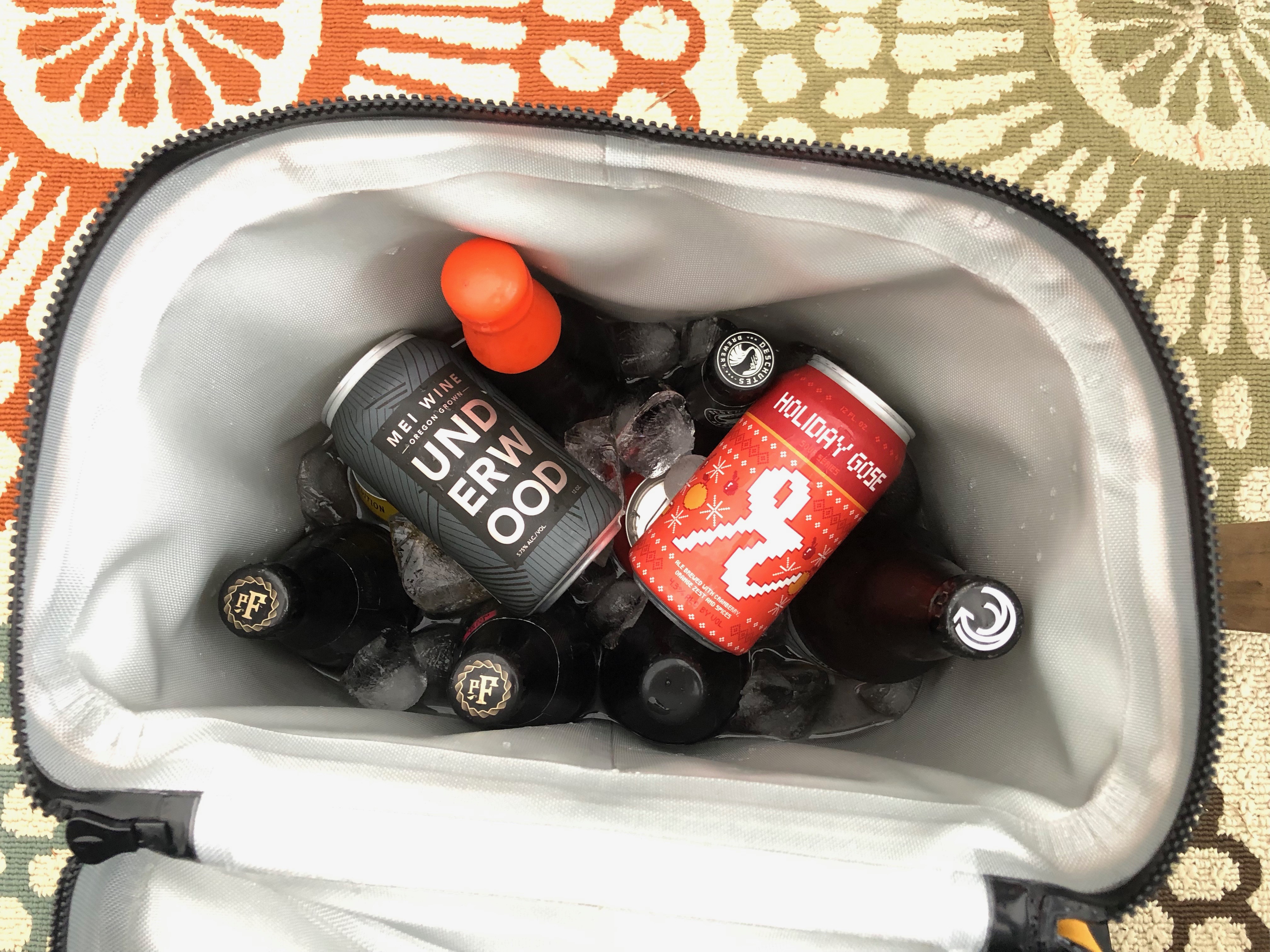 Cans and bottles fit nicely inside the Hydro Flask Unbound Pack.