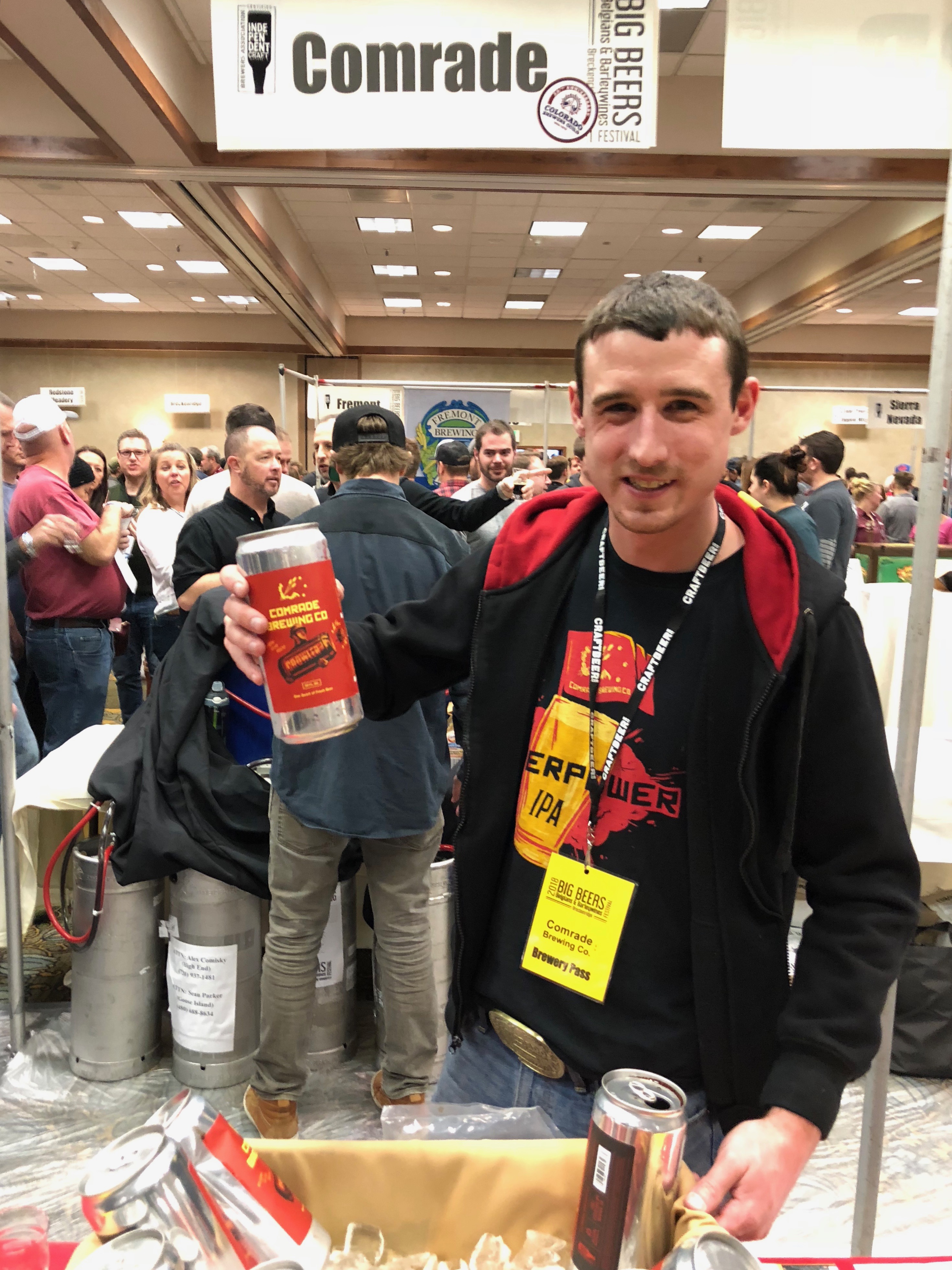Denver's Comrade Brewing pouring at the 2018 Big Beers, Belgians & Barleywines Festival.