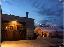 The festive decorations and outdoor tent at Wolves & People Farmhouse Brewery in Newberg, Oregon. (image courtesy Wolves & People Farmhouse Brewery)