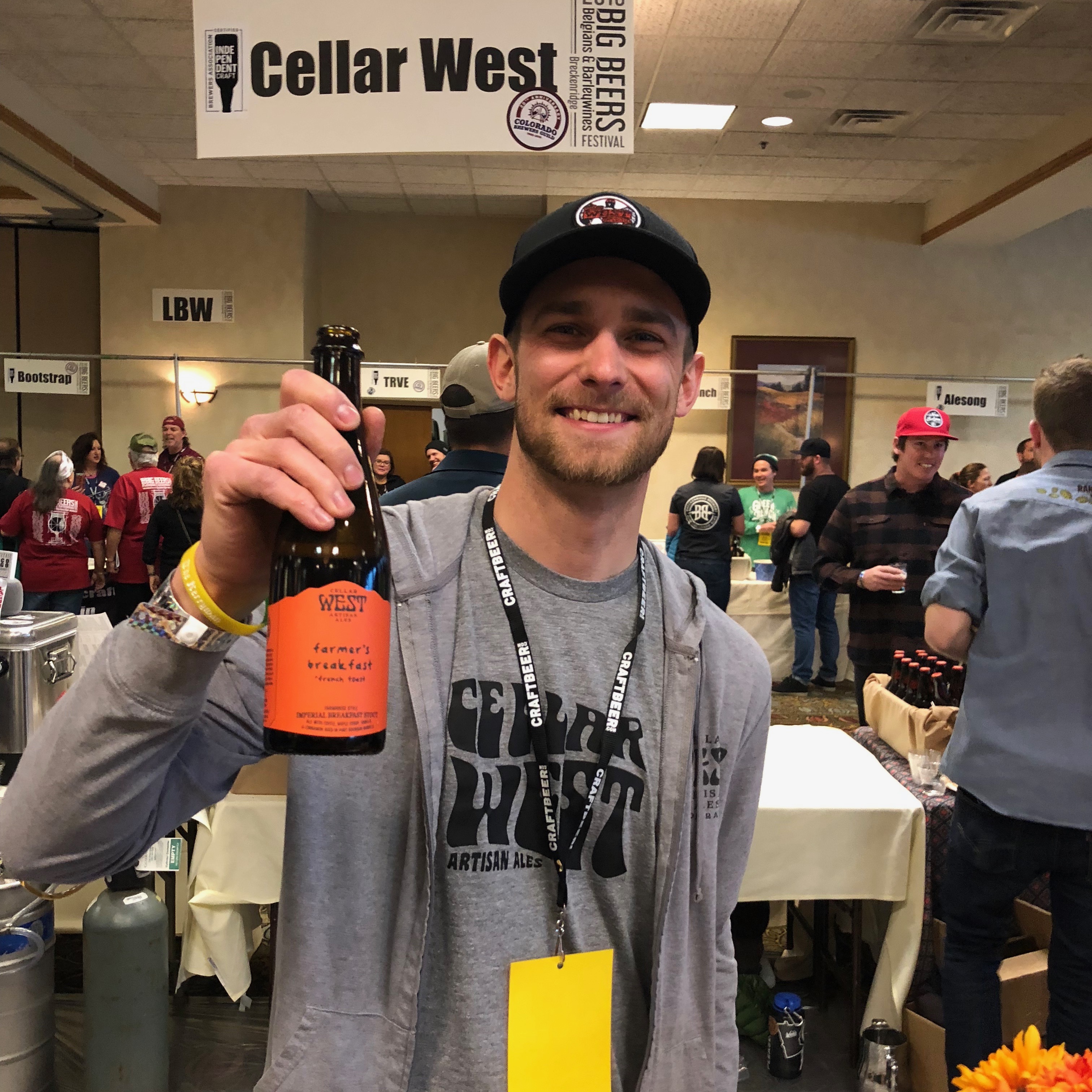 Zach Nichols from Cellar West pouring his beers at the 2018 Big Beers, Belgians & Barleywines Festival.