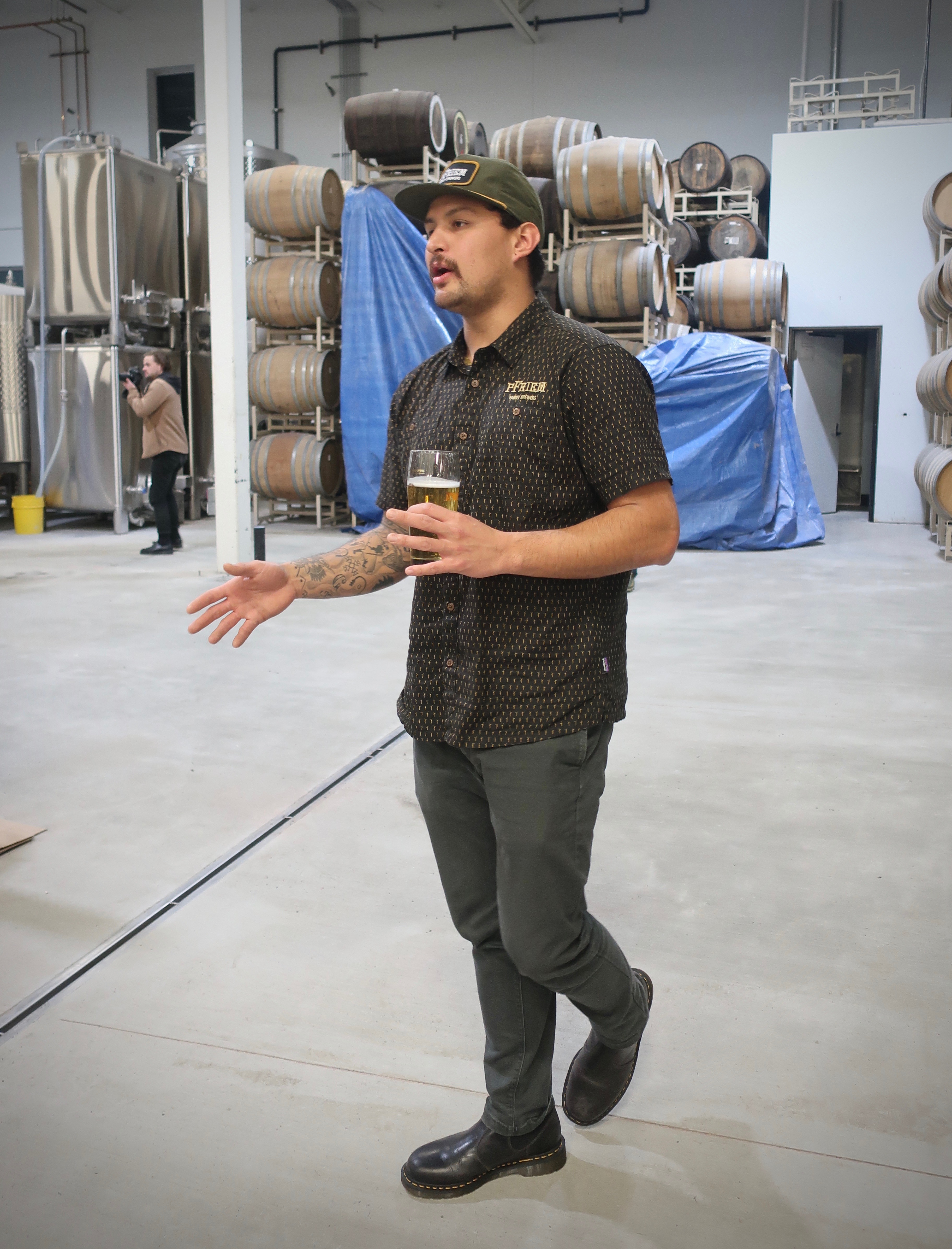 Justin Walker from pFriem Family Brewers led our Brewvana bus tour on an informative brewery tour.