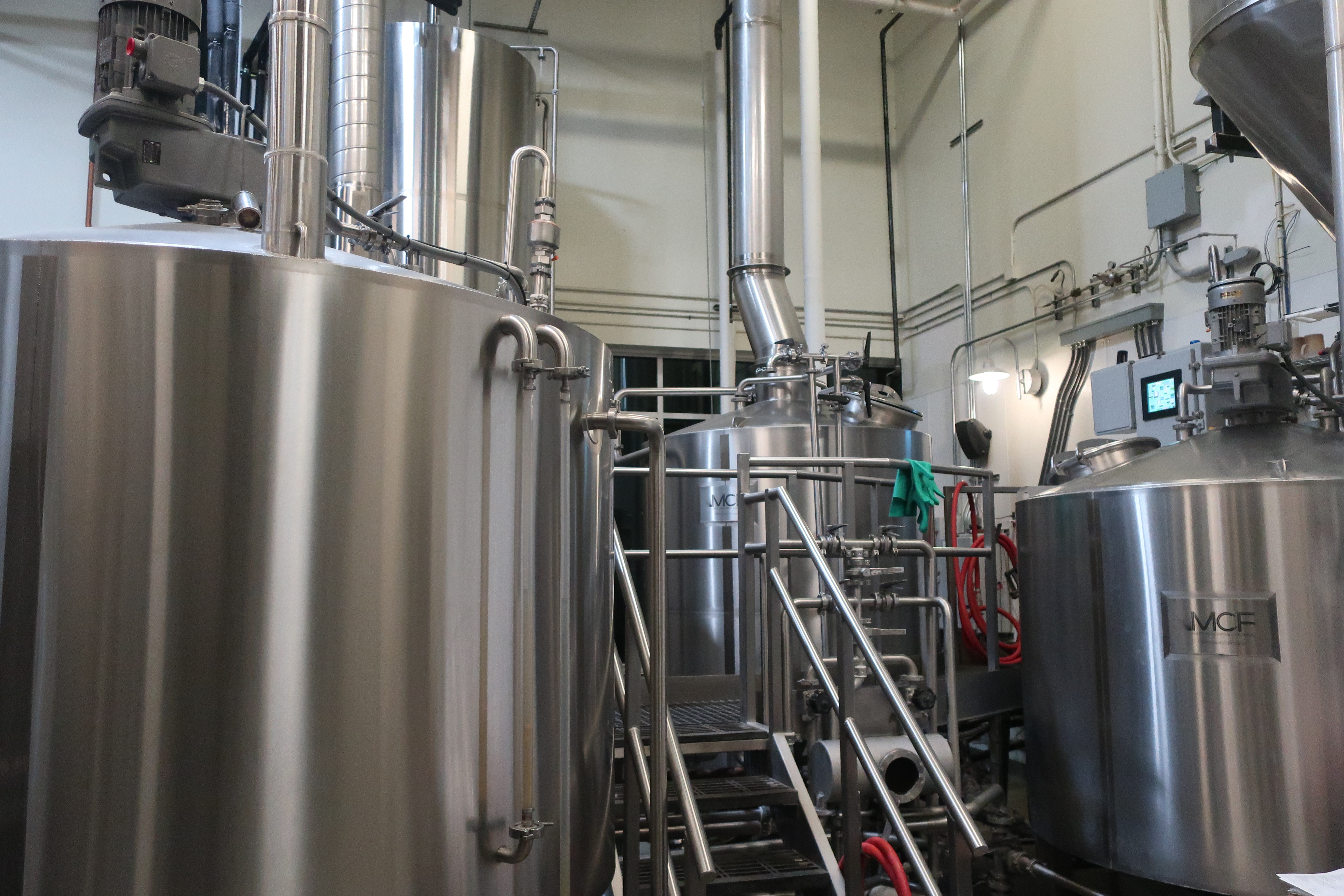 The brewhouse at pFriem Family Brewers.