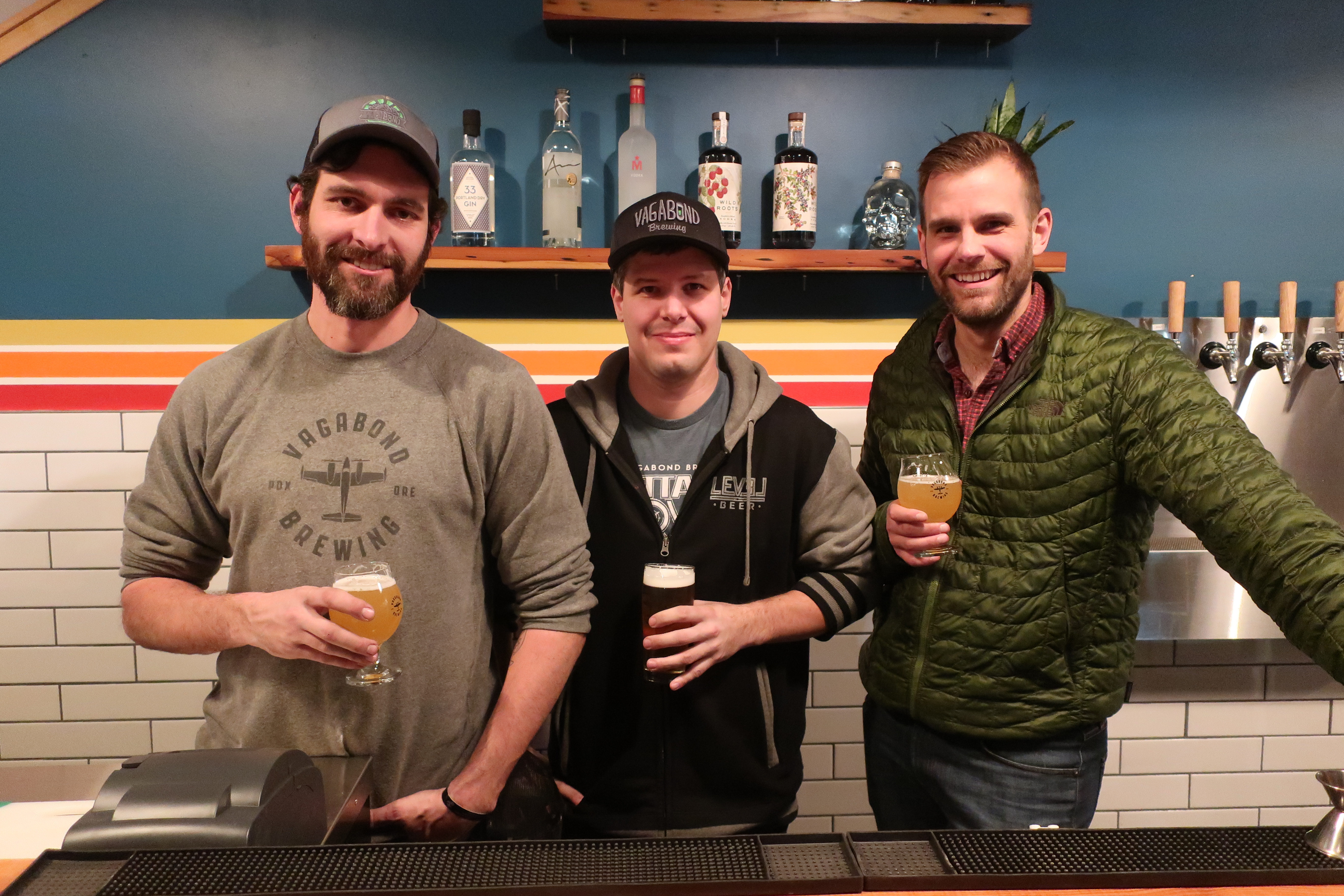 Vagabond Brewing co-founders - Dean Howes, James Cardwell, and Alvin (A.J.) Klausen.