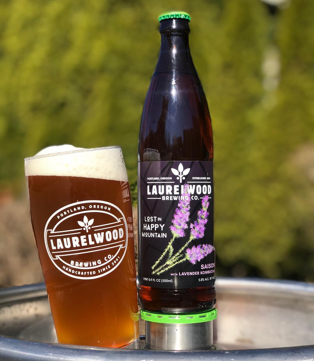 image of Lost In Happy Mountain Saison courtesy of Laurelwood Brewing