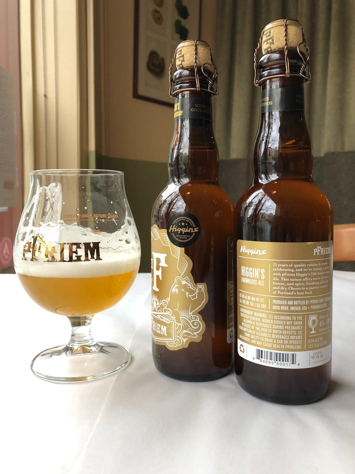 image of pFriem Family Brewers Higgins Anniversary Ale courtesy of Higgins