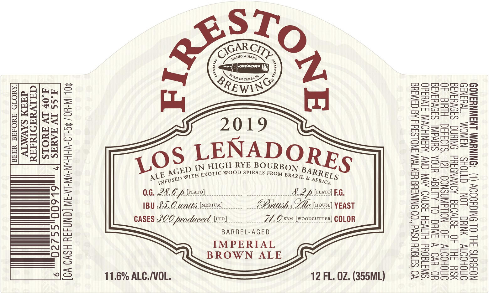 Firestone Walker and Cigar City Los Leñadores Label