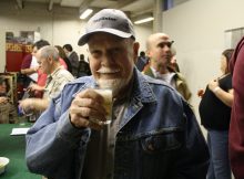 Fred Eckhardt enjoing a beer at FredFest 2010. (photo by Angelo De Ieso)