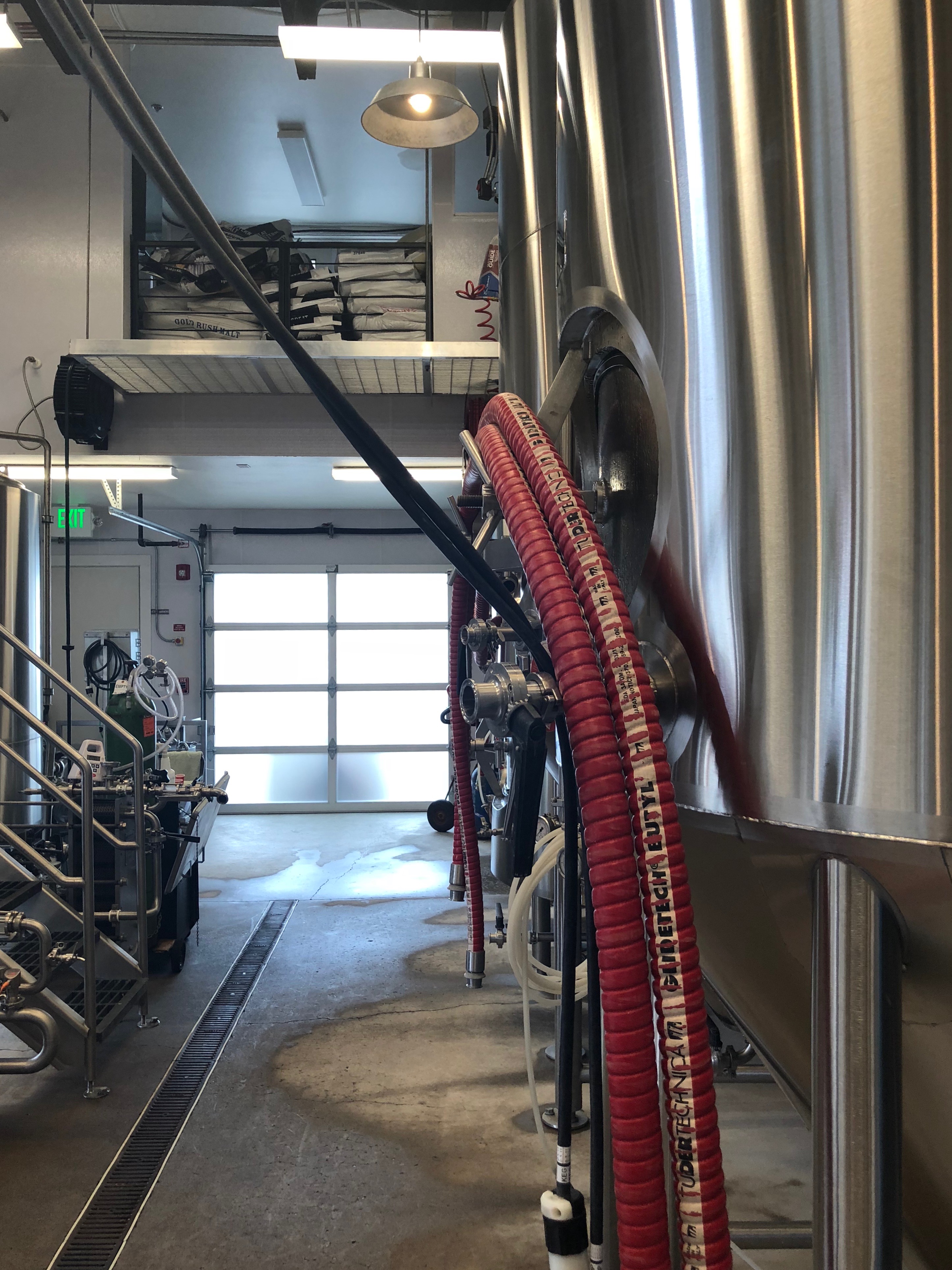 Inside the brewery at Public Coast Brewing.