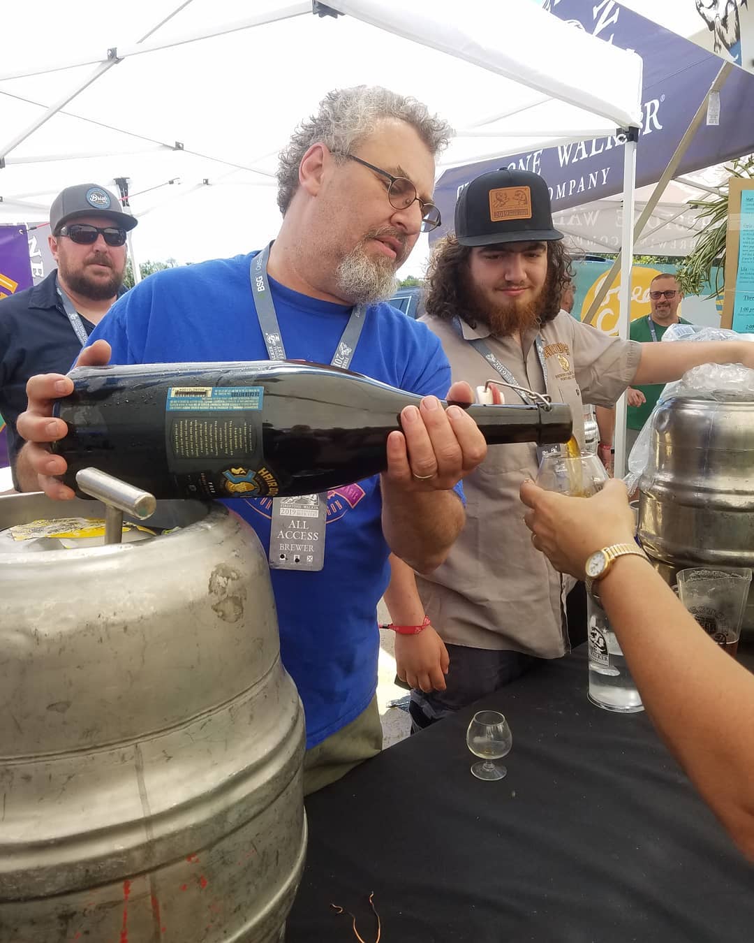 Alan Sprints pouring a 15 year old jeroboam of Fred at the 2019 Firestone Walker Invitational Beer Fest. What a treat! (photo courtesy of Niki Ganong)
