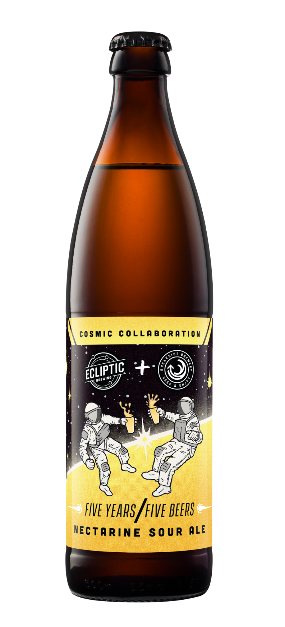 Ecliptic Brewing & Breakside Brewery Cosmic Collaboration Nectarine Sour Ale Bottle