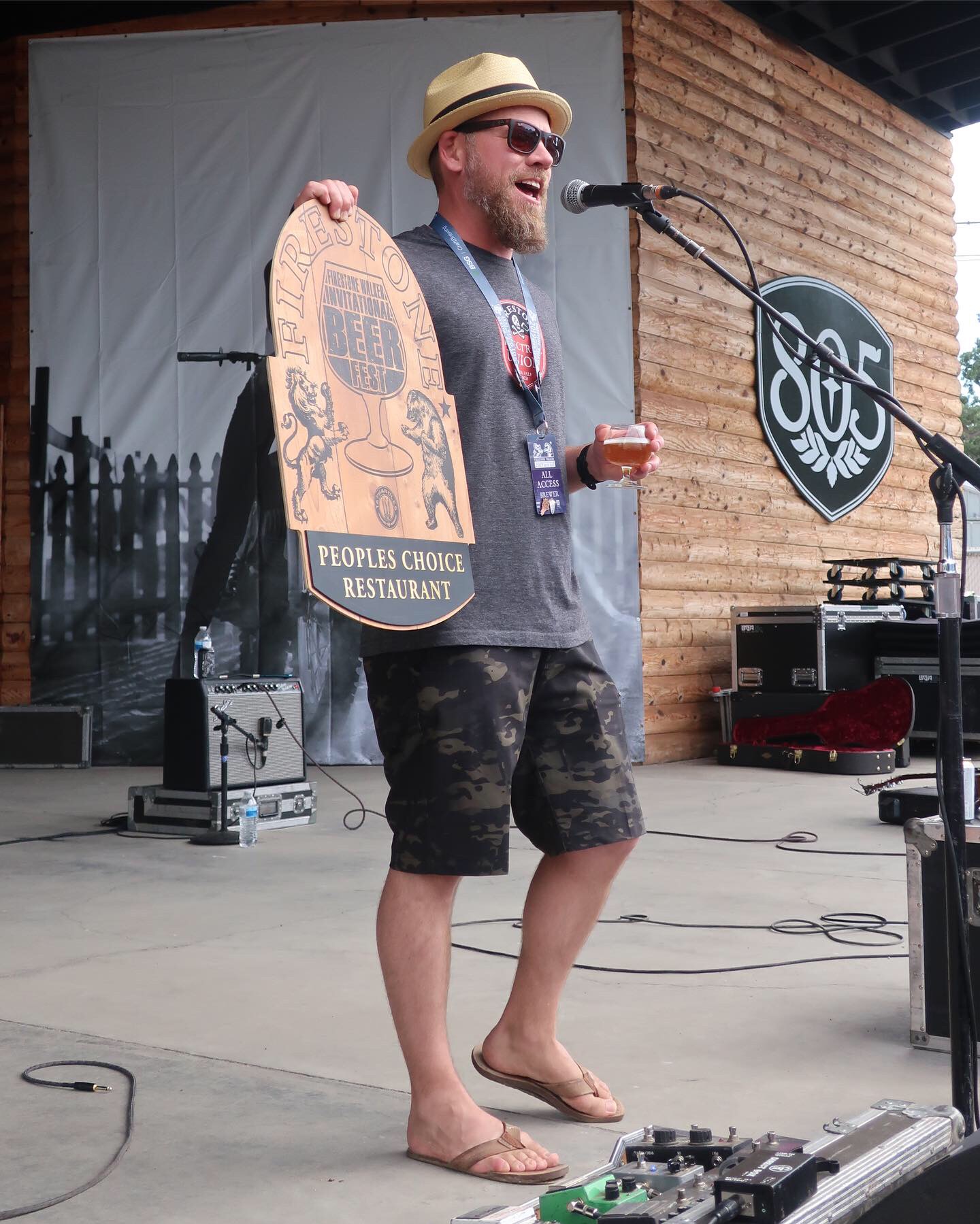 Matt Brynildson presenting the 2019 People's Choice Award to Fish Gaucho at the 2019 Firestone Walker Invitational Beer Fest.