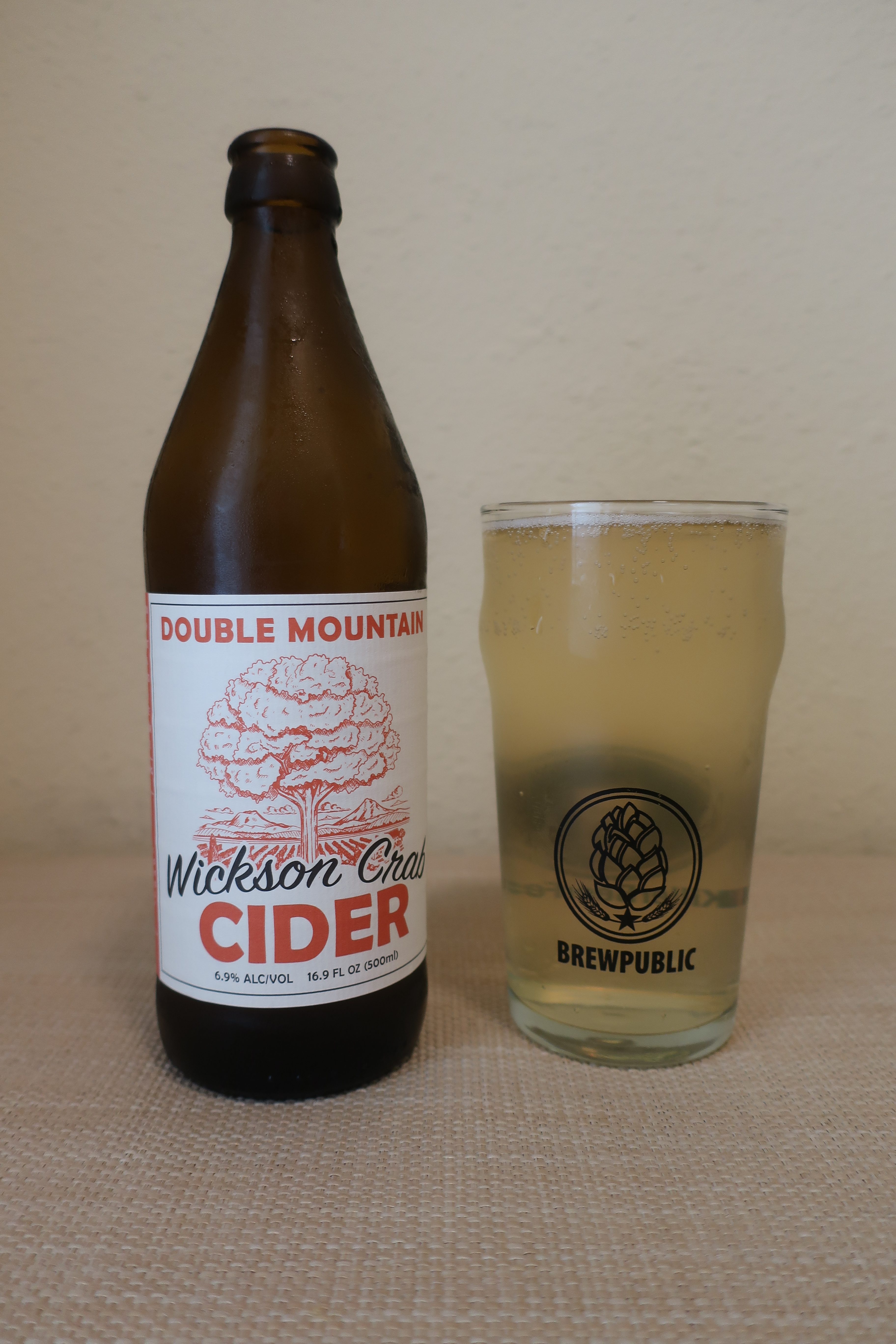 Double Mountain Wickson Crab Cider served in a BREWPUBLIC glass.
