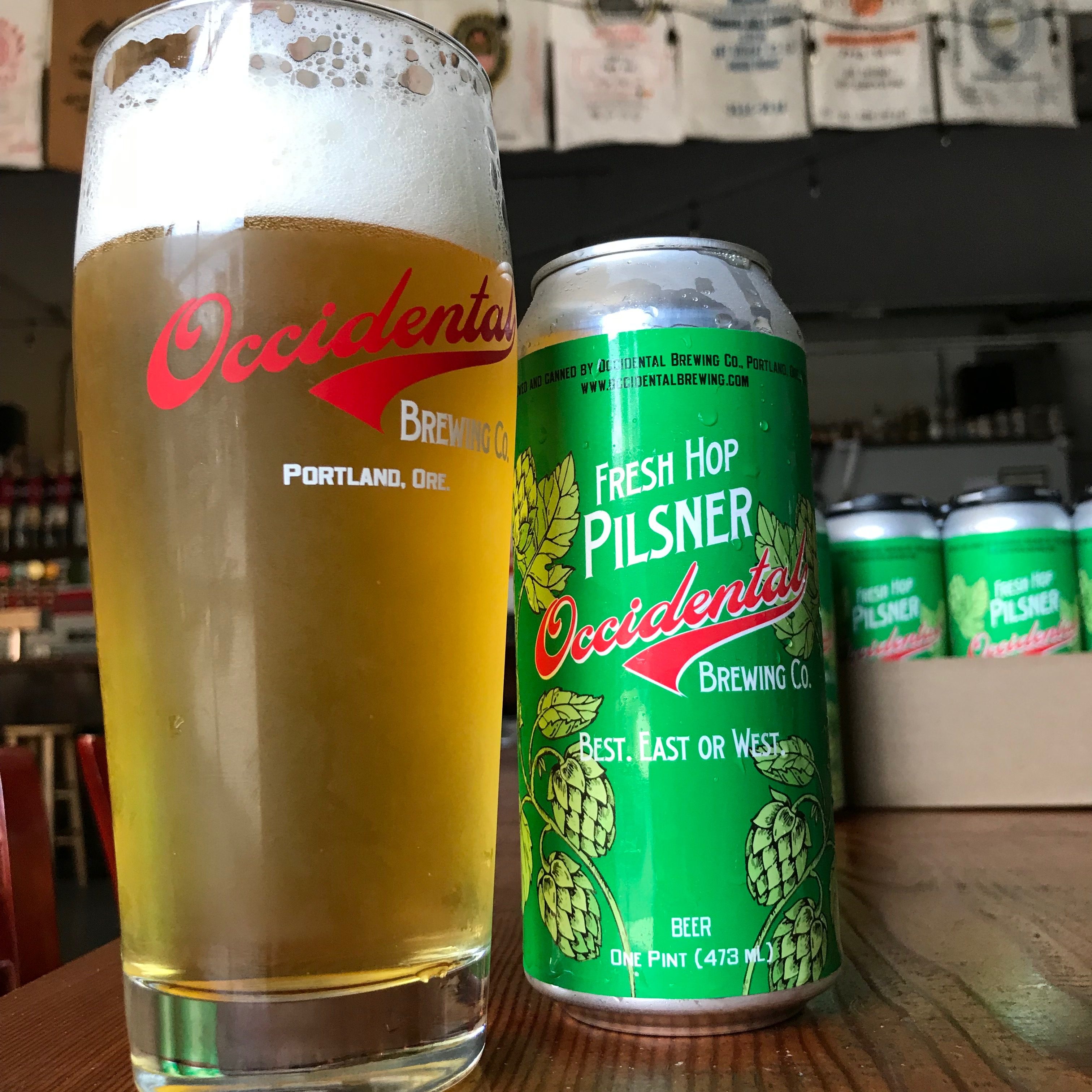 image of Fresh Hop Pilsner courtesy of Occidental Brewing