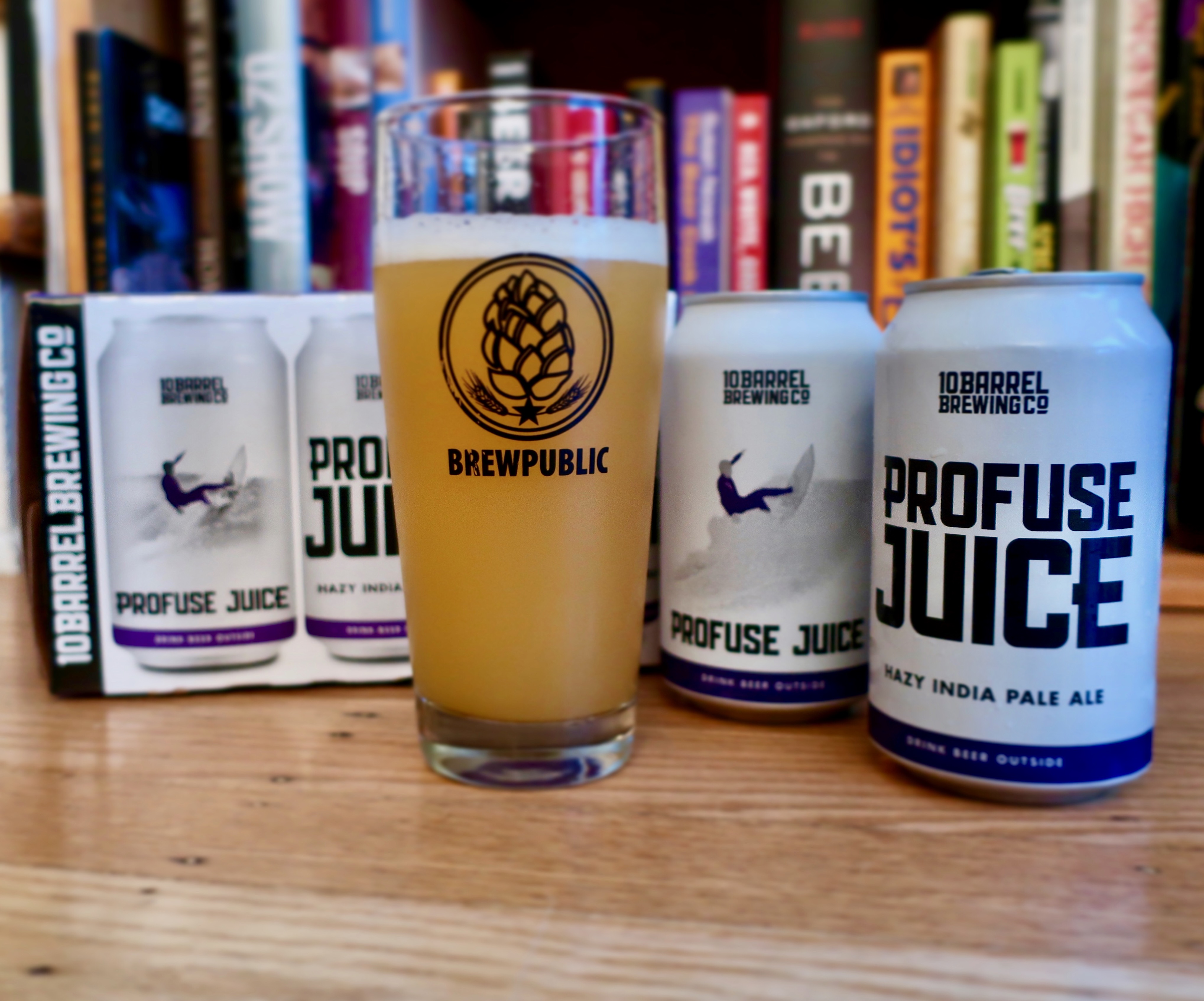 Profuse Juice Hazy IPA from 10 Barrel Brewing served in a BREWPUBLIC glass.