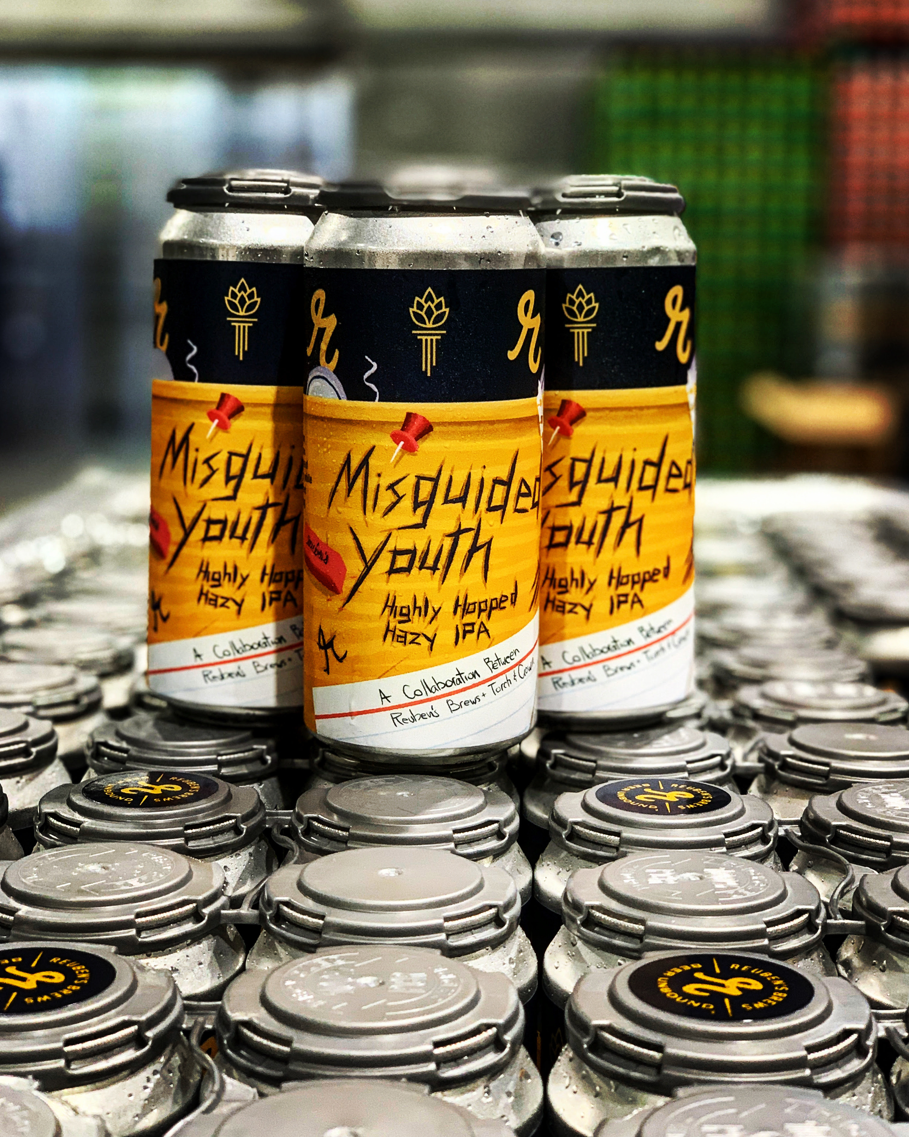 image of Misguided Youth Hazy IPA courtesy of Reuben's Brews