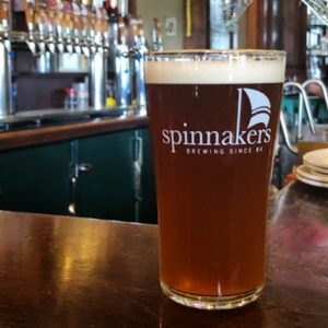 A freshly poured beer from the beer engine at Spinnakers Gastro Brewpub & GuestHouses in Victoria, BC.