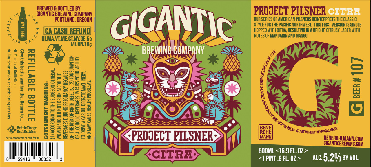 Gigantic Brewing Project Pilsner Citra Label