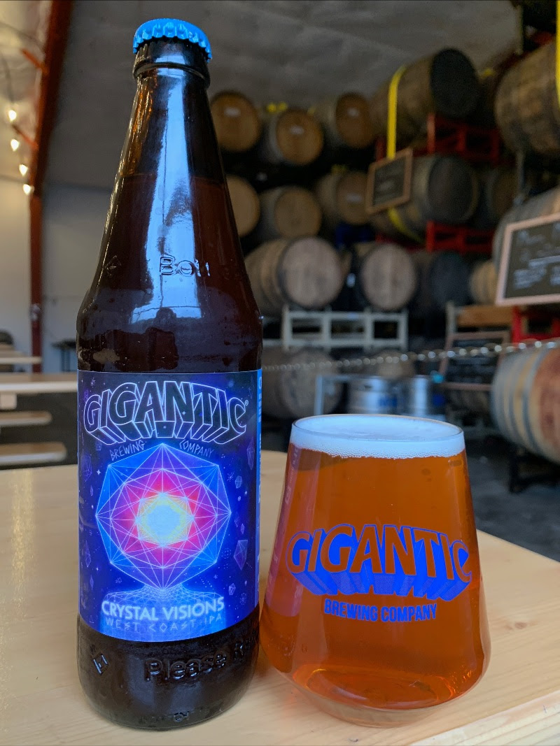 image of Crystal Visions West Coast IPA, a collaboration from Gigantic Brewing with Fort George Brewery courtesy of Gigantic Brewing