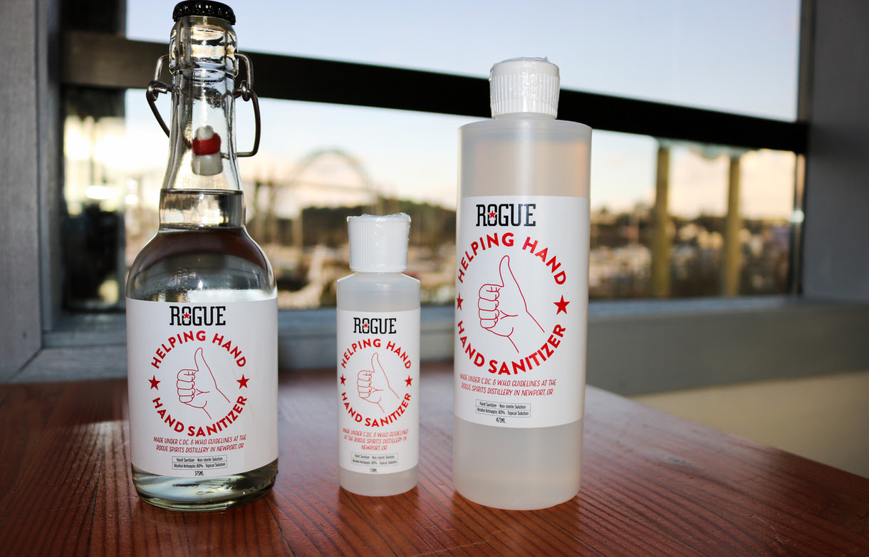 Rogue Ales & Spirits produces the much sought after hand sanitizer during this COVID-19 pandemic. (image courtesy of Rogue Ales & Spirits)