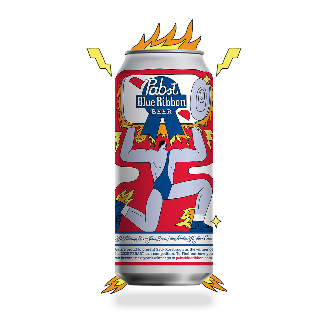  Zack Rosebrugh gana el Concurso Pabst Blue Ribbon Art Can 2020