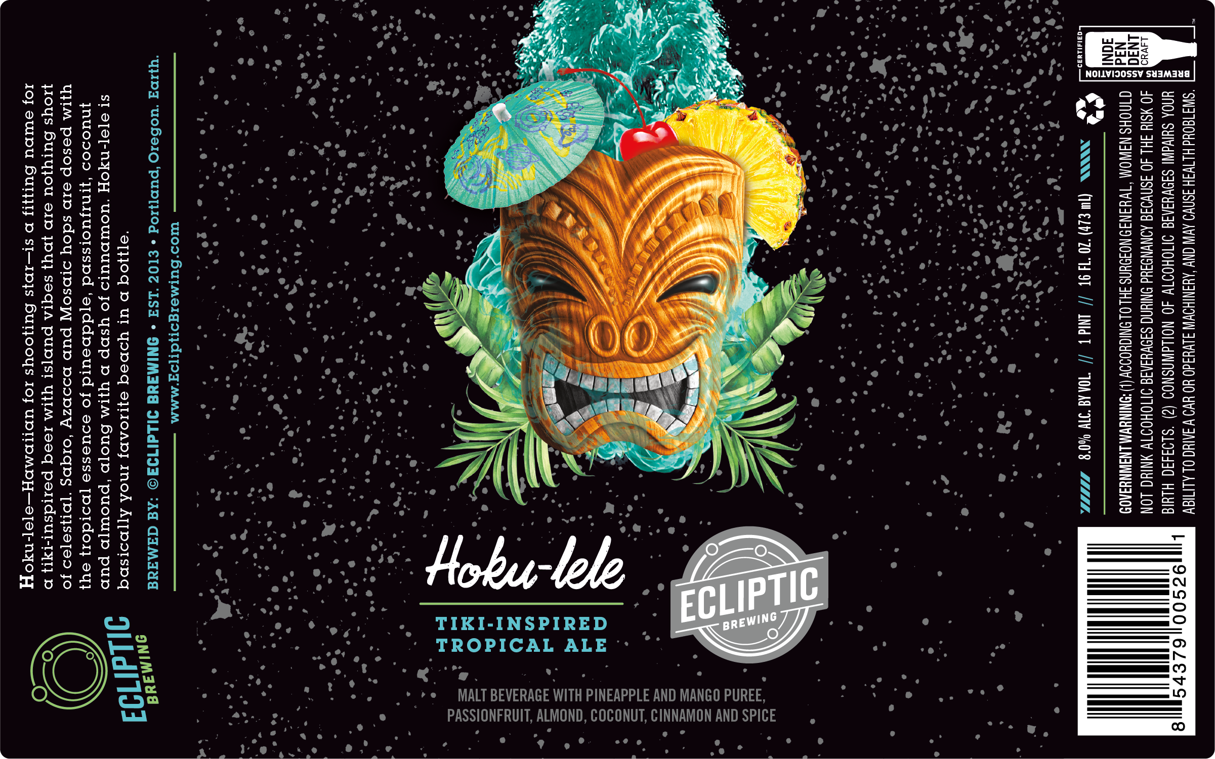 Ecliptic-Brewing-Hoku-lele-Tiki-Inspired-Tropical-Ale-Label