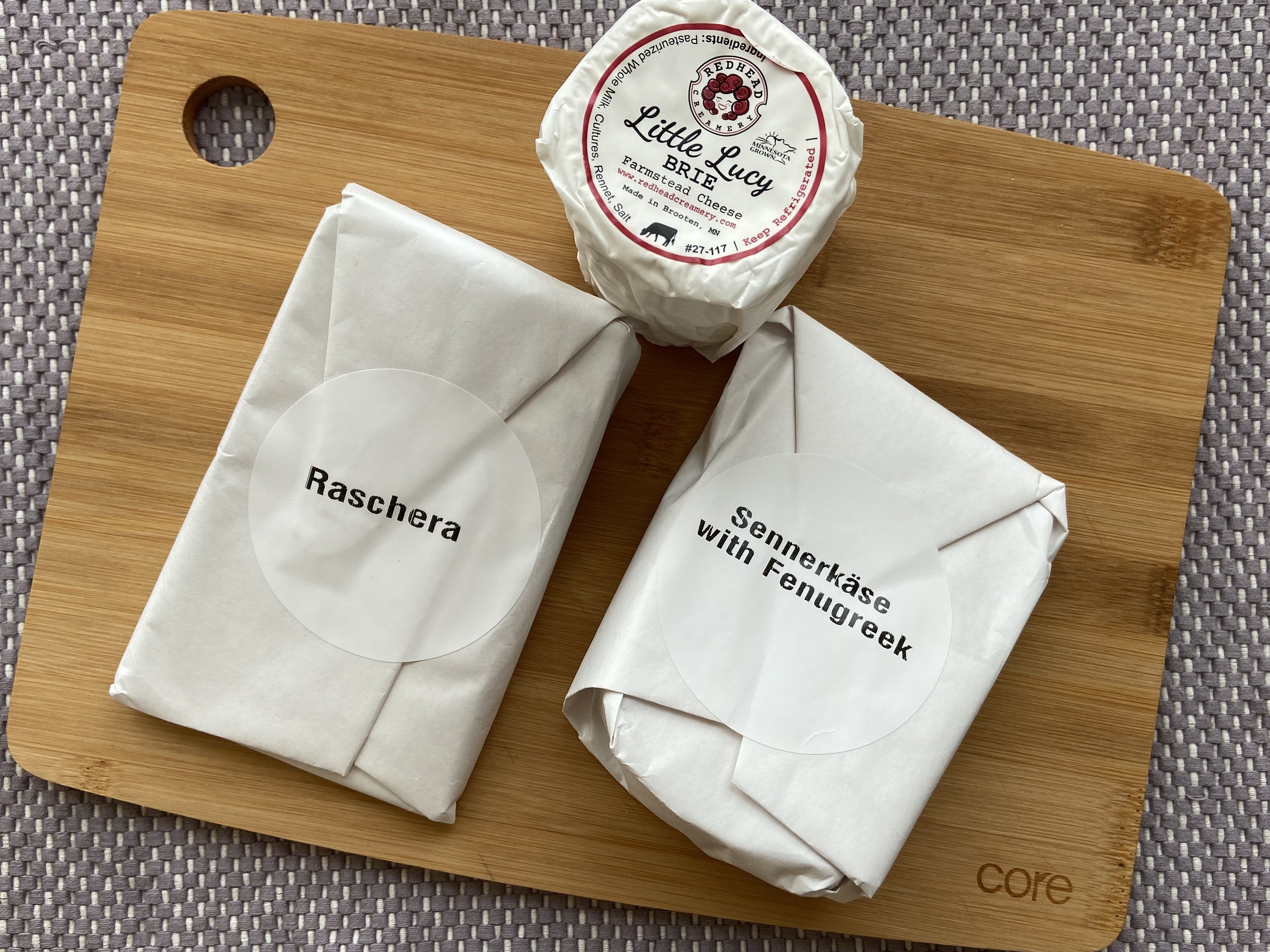 The Gourmet Cheese of the Month Club - Raschera, Redhead Creamery Little Lucy, and Obere Muhle Sennerkase with Fenugreek.