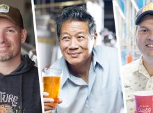 image of Brendan McGivney (Odell Brewing Co.), Oscar Wong (Highland Brewing Co.), and Adam DeBower (Austin Beerworks) courtesy of the Brewers Association