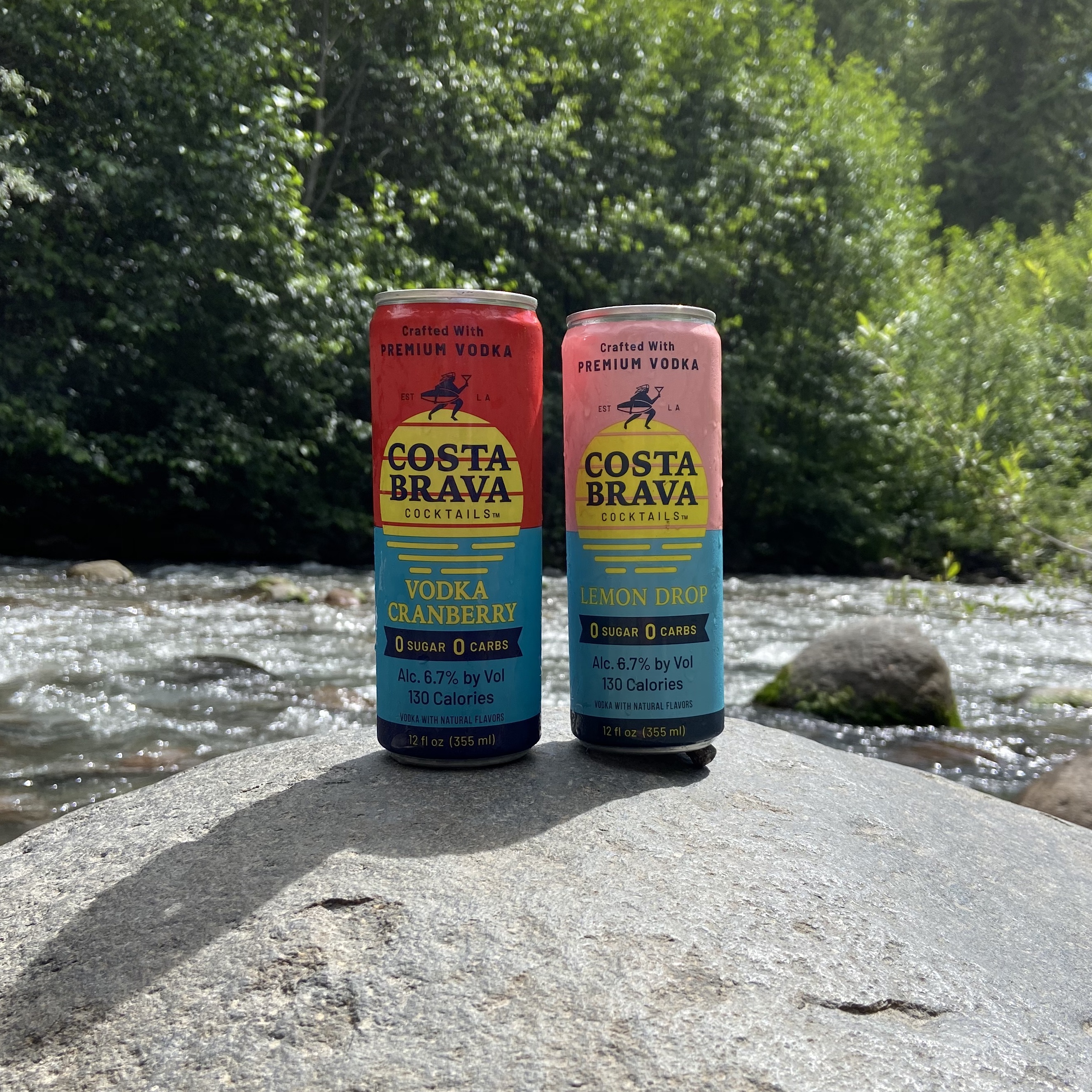 Costa Brava Cocktails in a can features two flavors - Vodka & Cranberry and Lemon Drop.