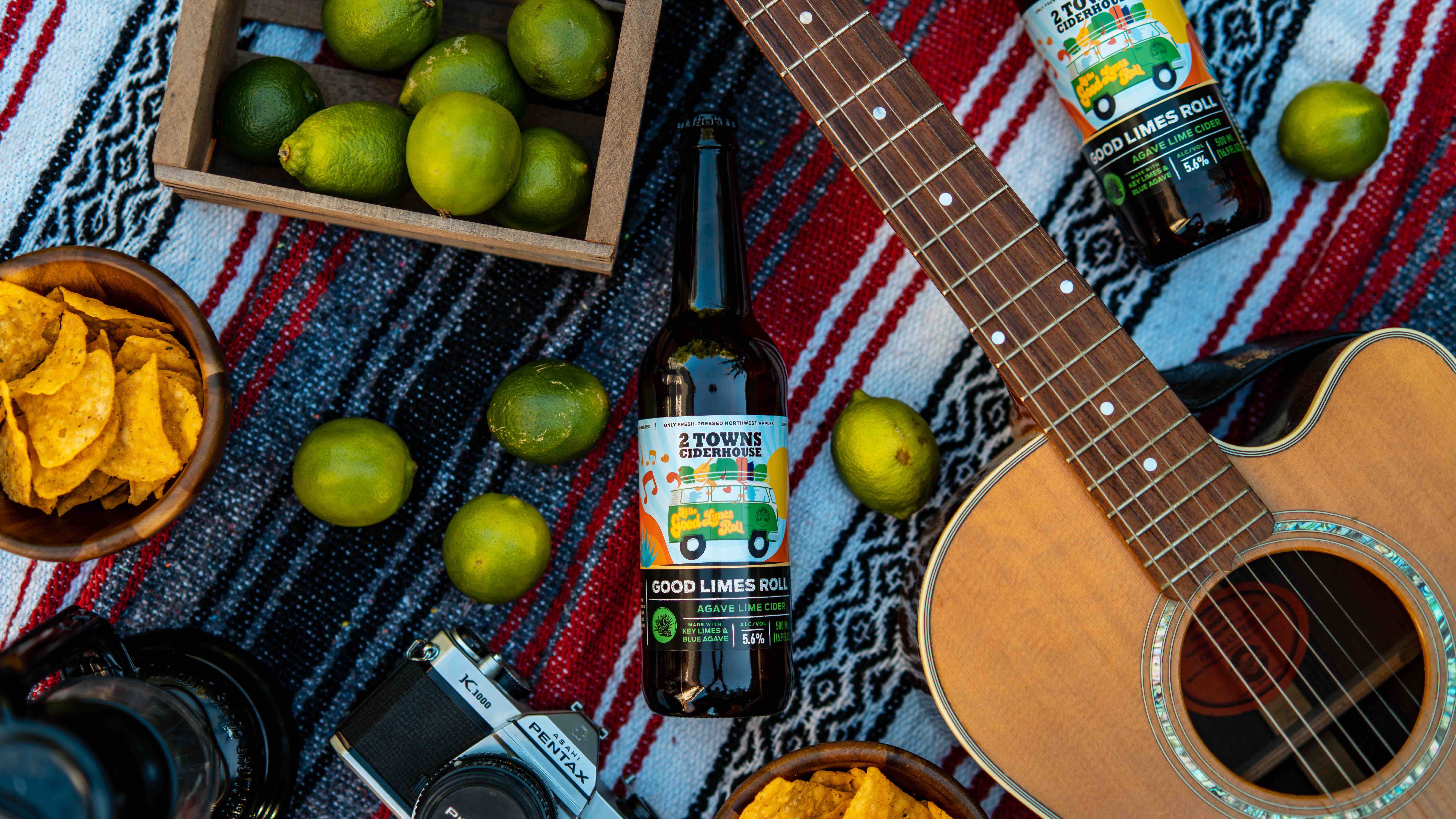 image of Good Limes Roll Agave Lime Cider courtesy of 2 Towns Ciderhouse