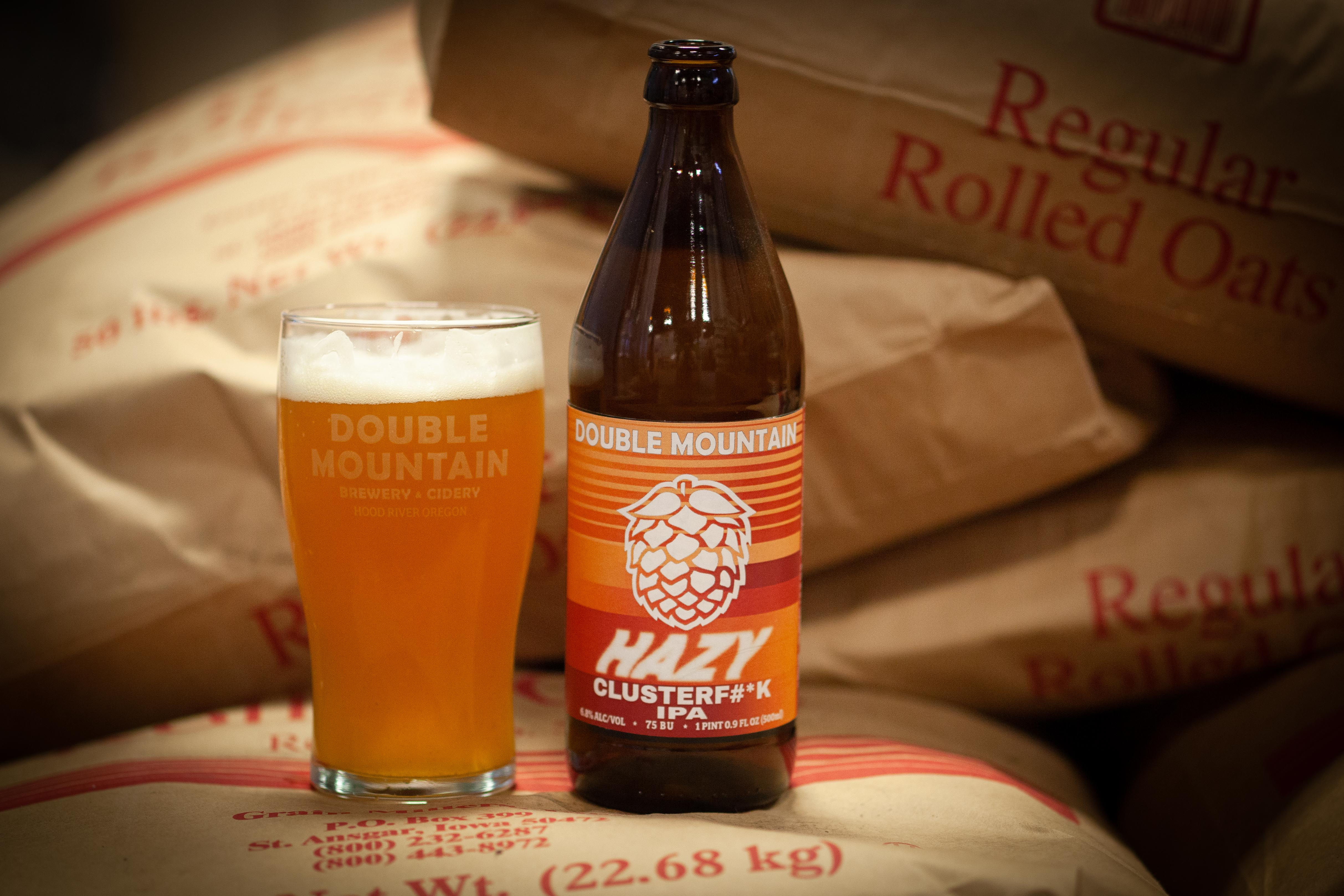 image of Hazy Clusterf#*k IPA courtesy of Double Mountain Brewery