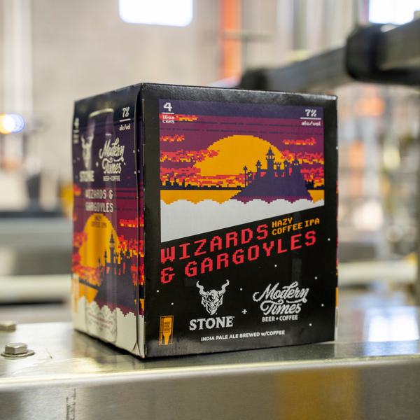 image of Modern Times : Stone Wizards & Gargoyles Hazy Coffee IPA packaging courtesy of Stone Brewing