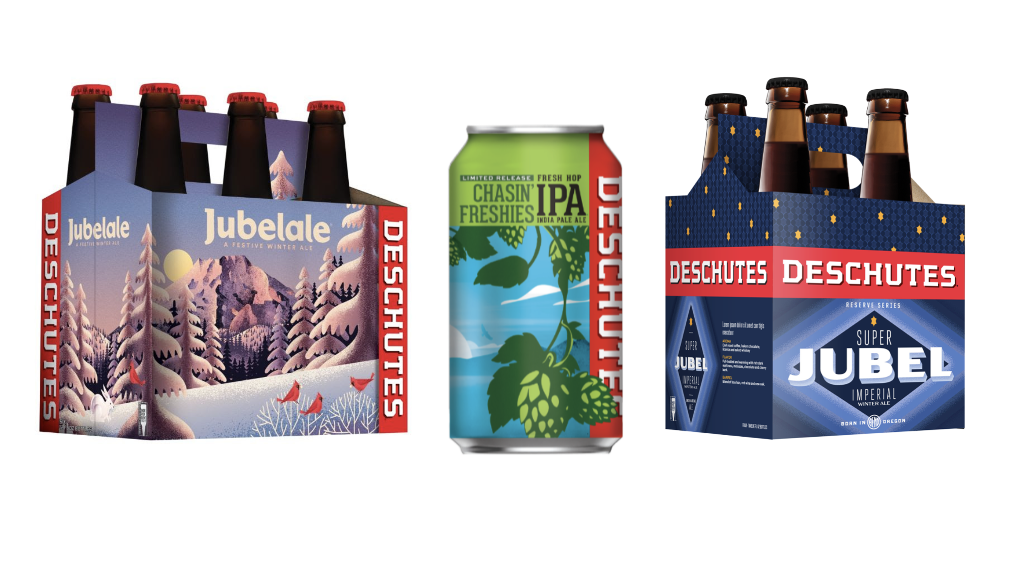 Deschutes Brewery Releases Jubelale, Super Jubel, and Chasin’ Freshies Fresh Hop IPA