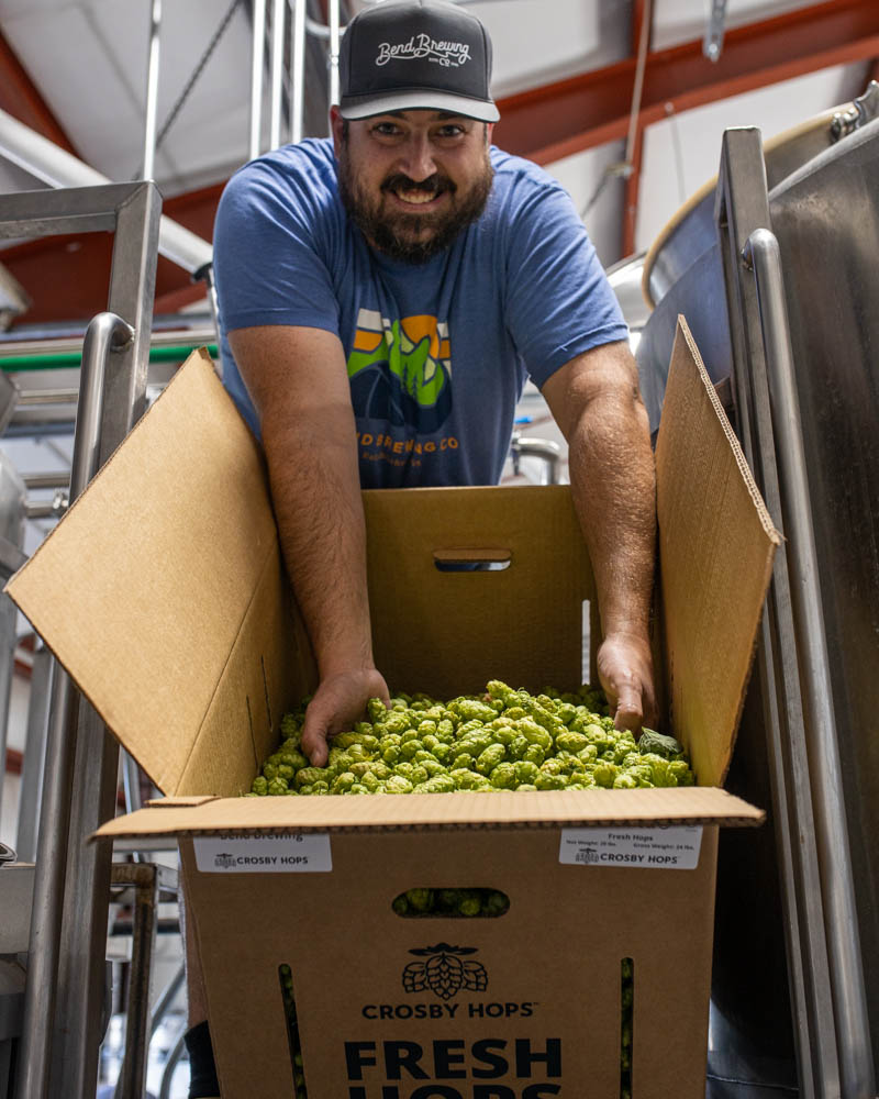 Fresh Hop brew day. (image courtesy of Bend Brewing Co.)