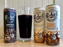 Twelve5 Beverage Co. Rebel Hard Coffee lineup of flavors that includes Hard Cold Brew, Vanilla Latte, and the Limited Edition Pumpkin Spice Latte. Not pictured is Mocha Hard Latte.
