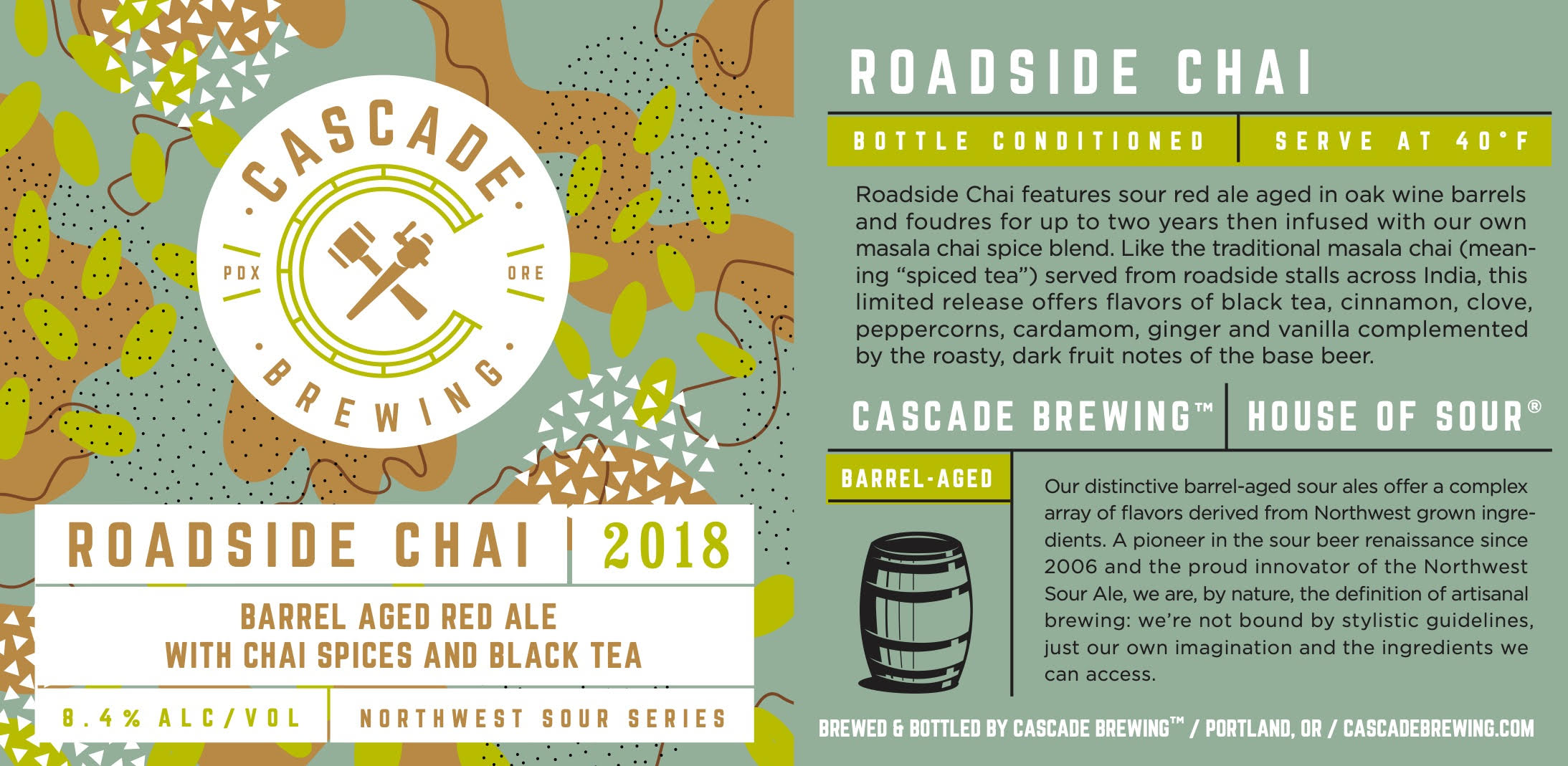 Cascade Brewing Roadside Chai Label