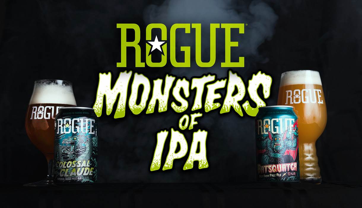 Rogue Ales Monsters of IPA - Batsquatch Hazy IPA and Colossal Claude Imperial IPA
