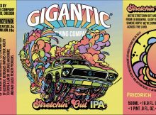 Gigantic Brewing & E9 Brewing Stretchin' Out IPA label created by Paul Friedrich