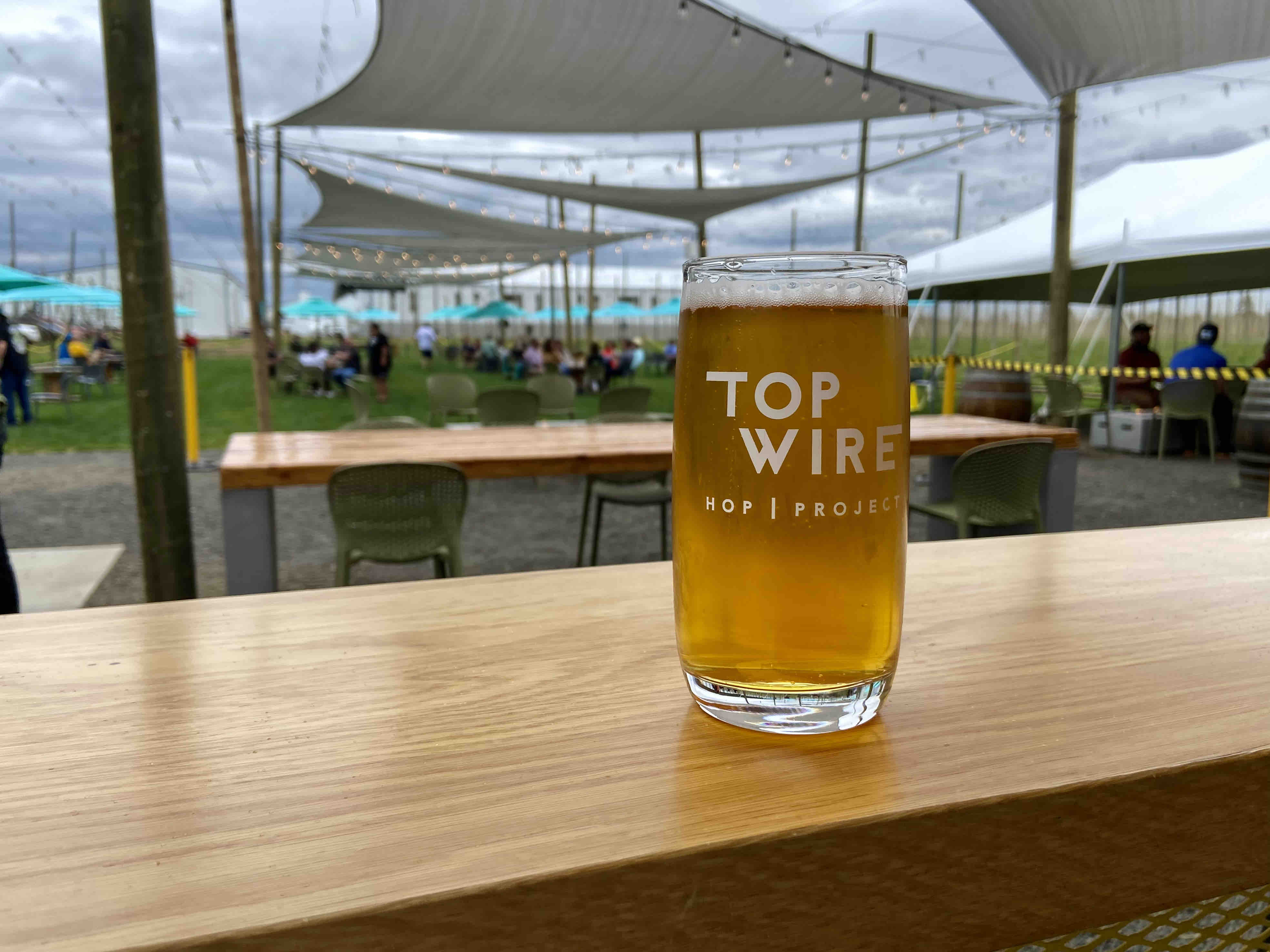 A pint at TopWIre Hop Project in Woodburn, Oregon.