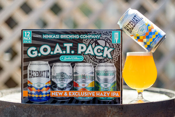 Ninkasi Brewing releases Hazematic Hazy IPA in The G.O.A.T. Pack. (image courtesy of Ninkasi Brewing)