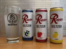 Rainier Hard Seltzer in Huckleberry, Apple, and Lemon flavors.