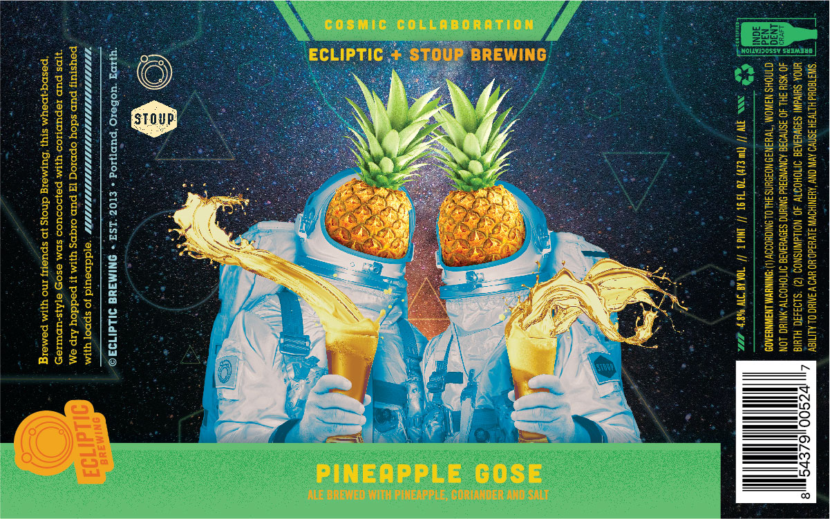 Ecliptic Brewing Partners with Stoup Brewing on Cosmic Collaboration Pineapple Gose