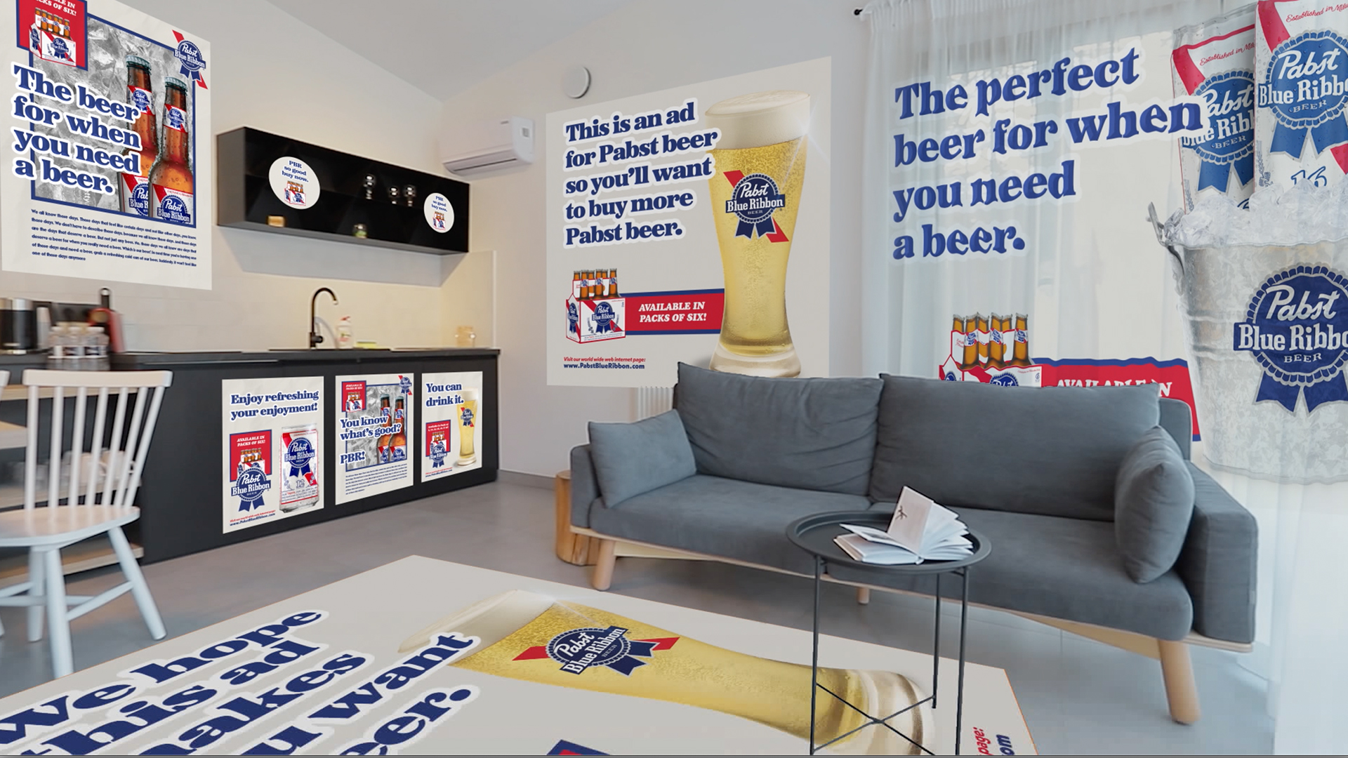Pabst Blue Ribbon is looking for ad space inside your home. (image courtesy of Pabst Blue Ribbon)