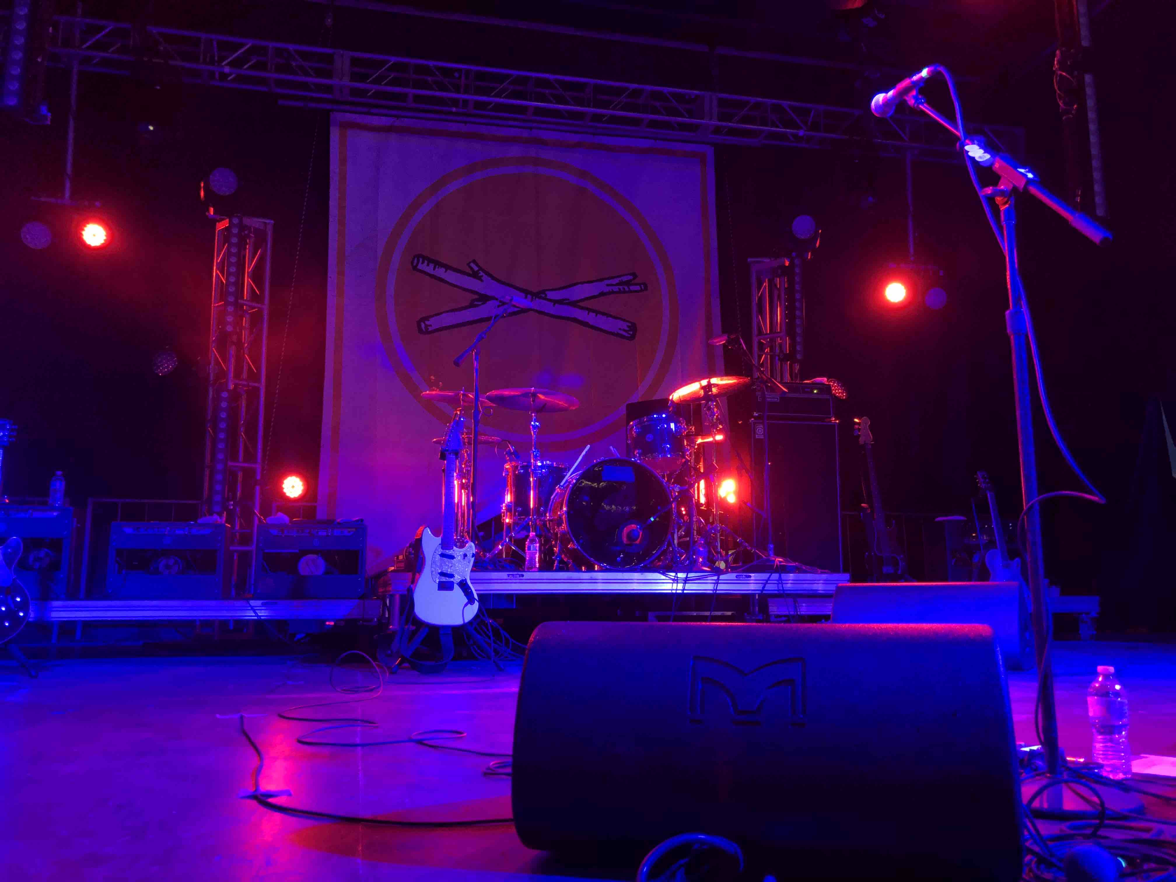 The stage is ready for Liz Phair at the 2019 Treefort Music Fest.