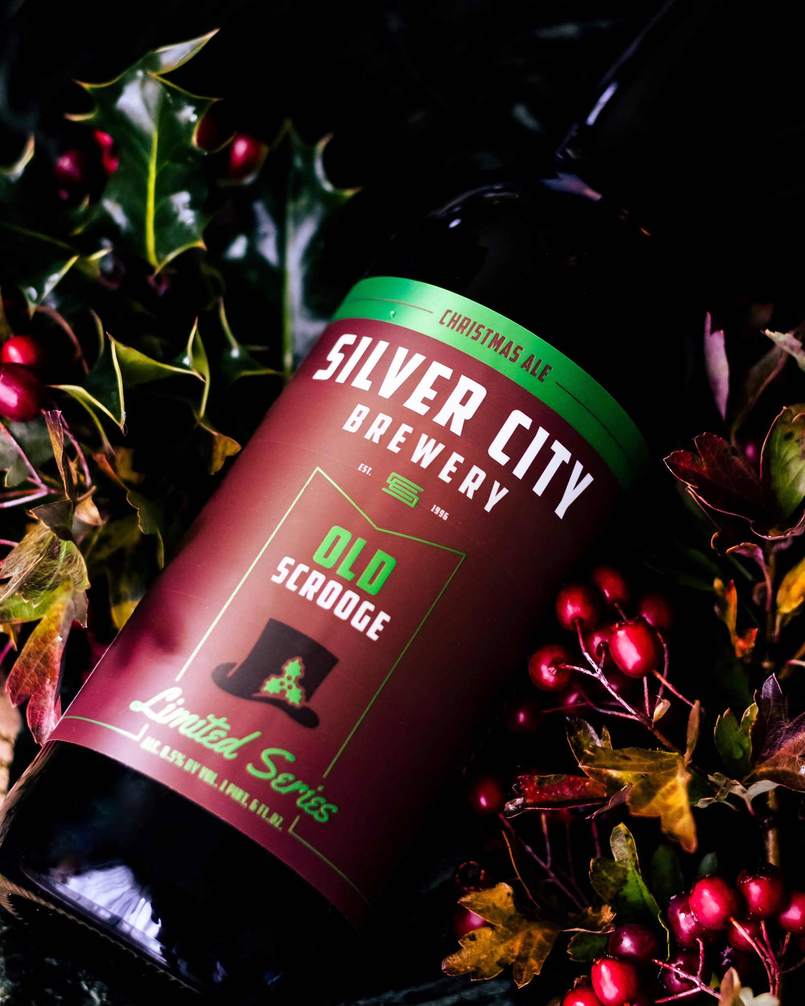 image of Old Scrooge Christmas Ale courtesy of Silver City Brewery
