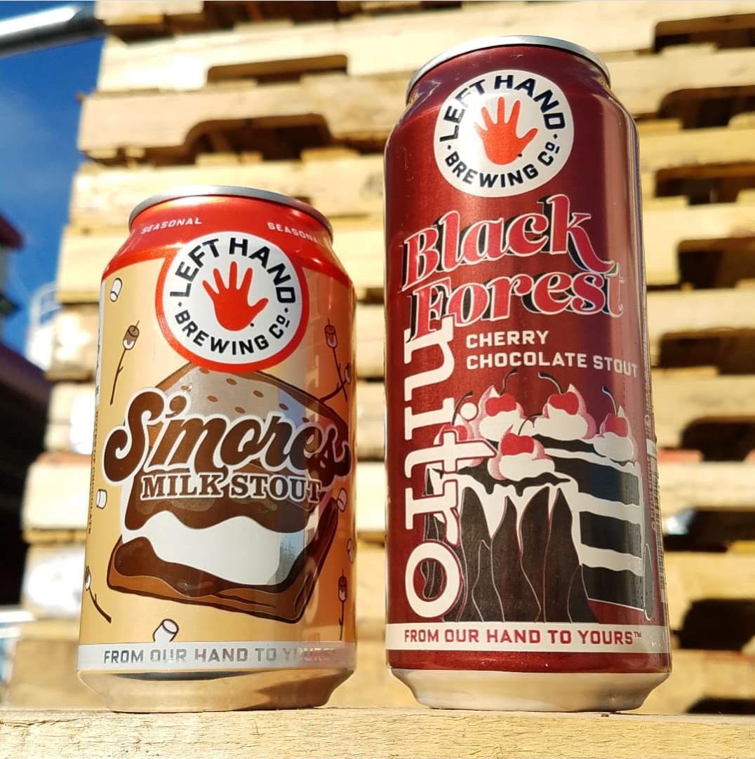 Left Hand Brewing S’mores Milk Stout and Black Forest Nitro to Its stout lineup. (image courtesy of Left Hand Brewing)