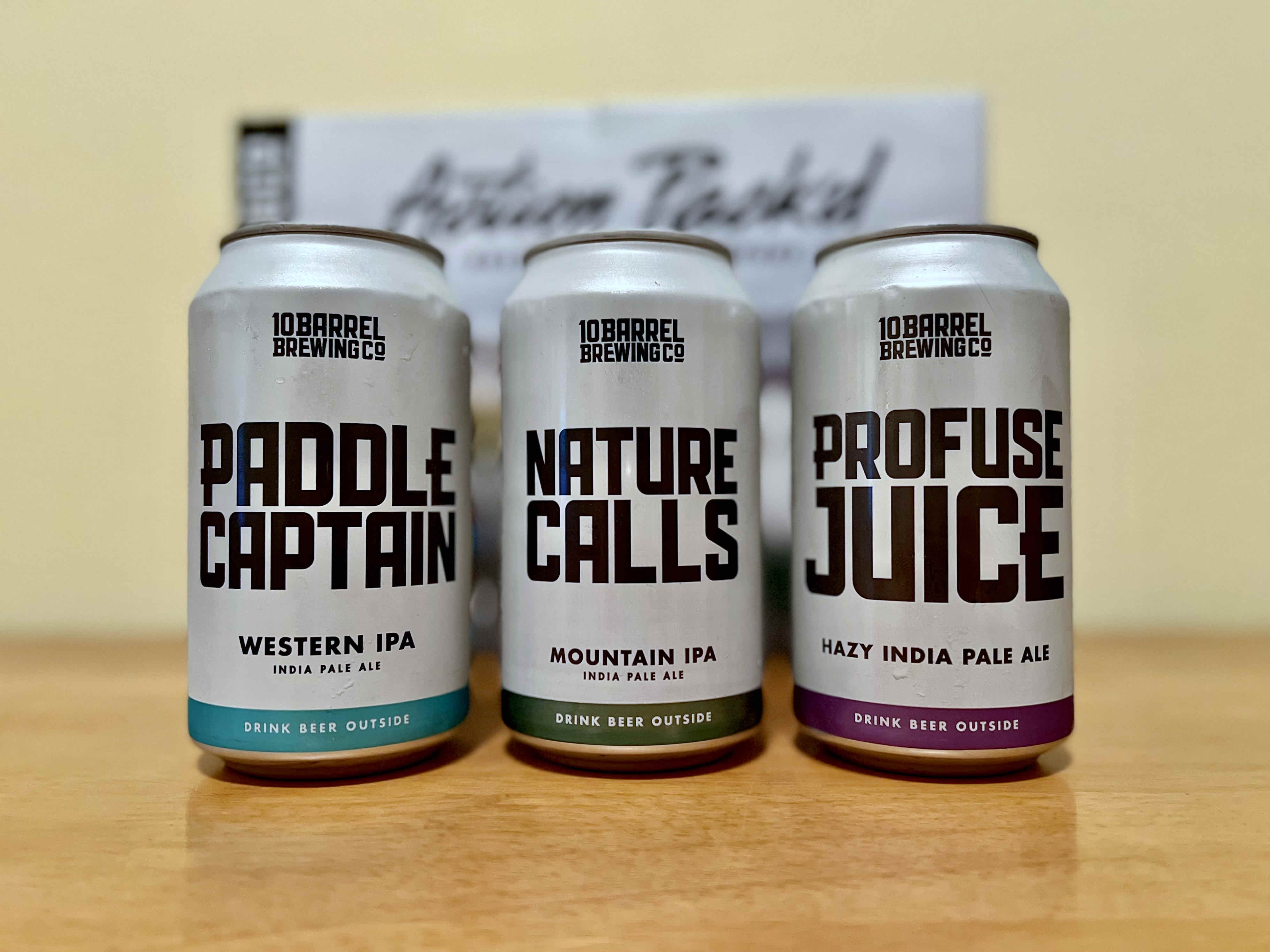 Paddle Captain, Nature Calls, and Profuse Juice are the three IPAs in the new Action Pack'd Variety 12 Pack from 10 Barrel Brewing.