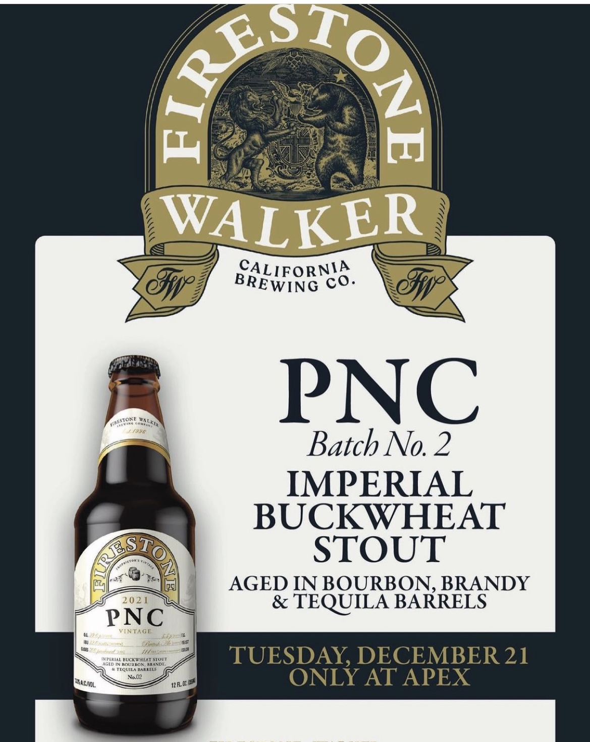 APEX Hosts Firestone Walker Release of 2021 PNC Barrel Aged Imperial